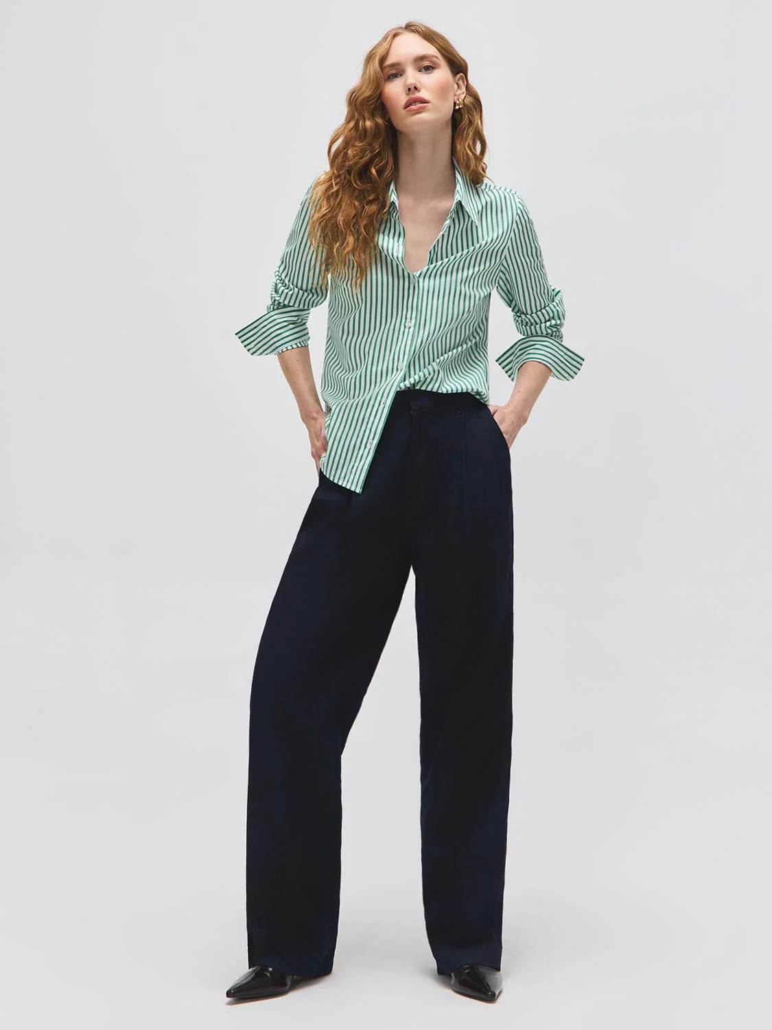 Striped Cotton-Blend Blouse - Image 2