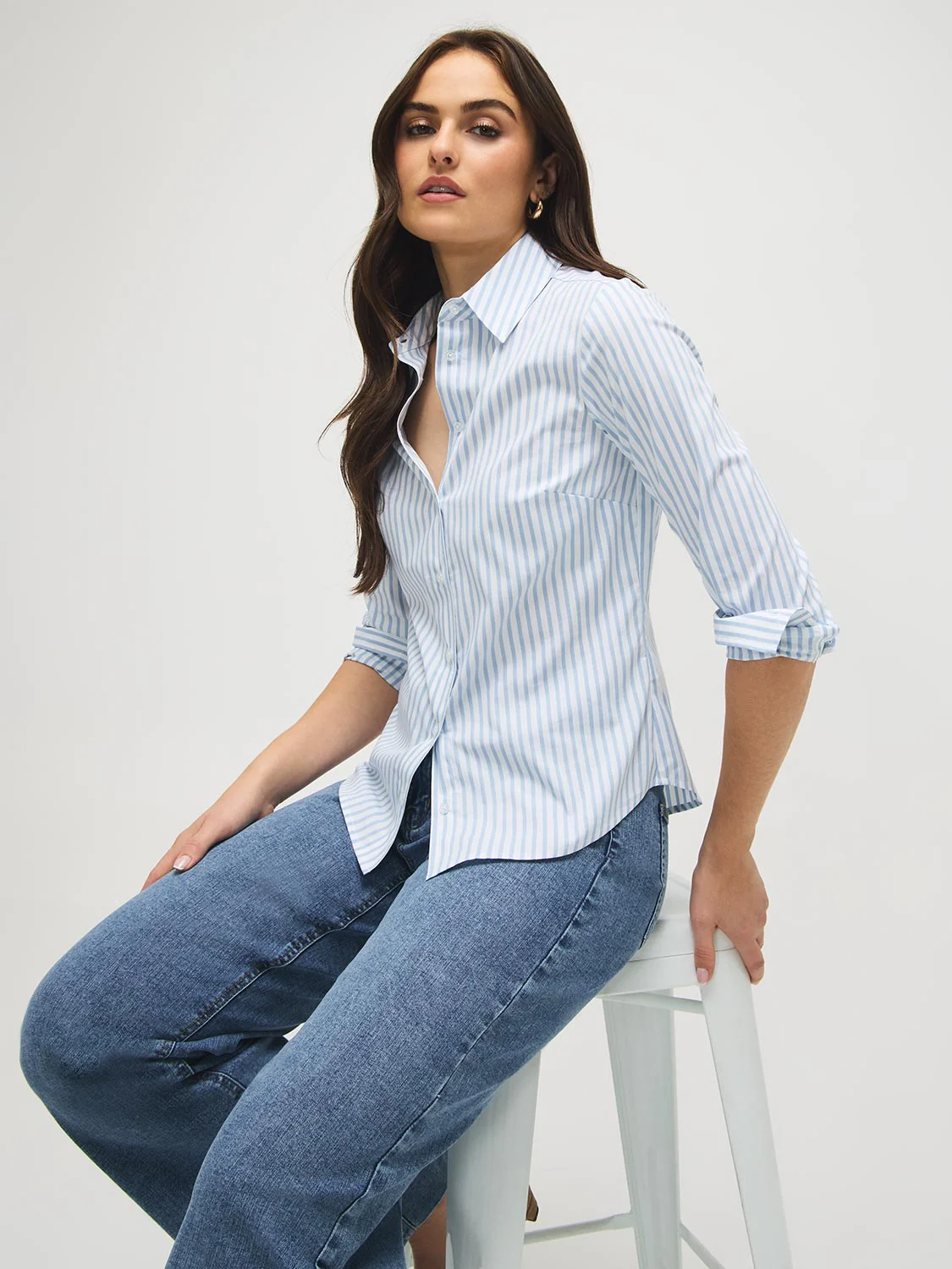 Striped Cotton-Blend Blouse - Image 3
