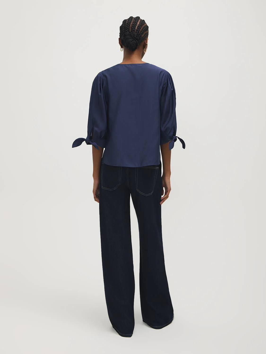 Silk-Like Tie-Cuff Blouse - Image 10