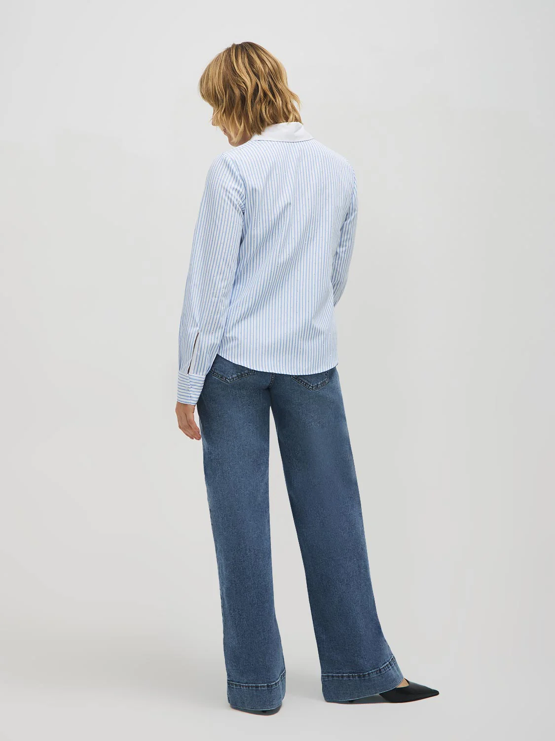 Studded Striped Cotton-Blend Blouse - Image 4