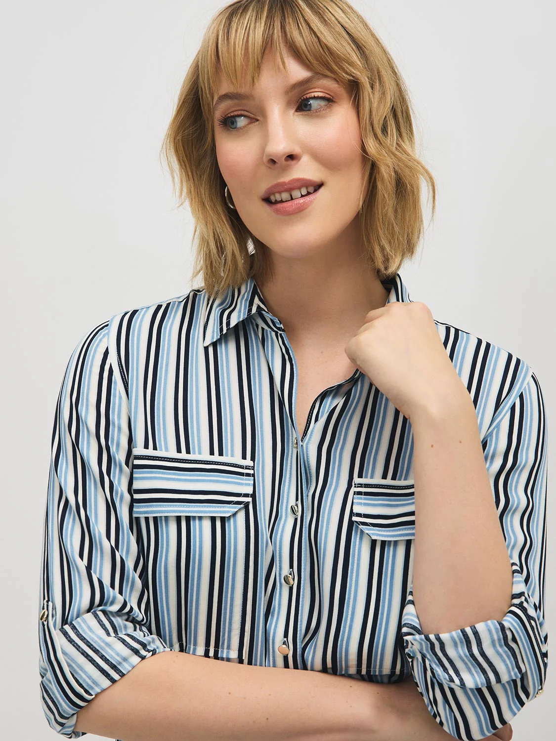 Striped Utility Blouse - Image 2