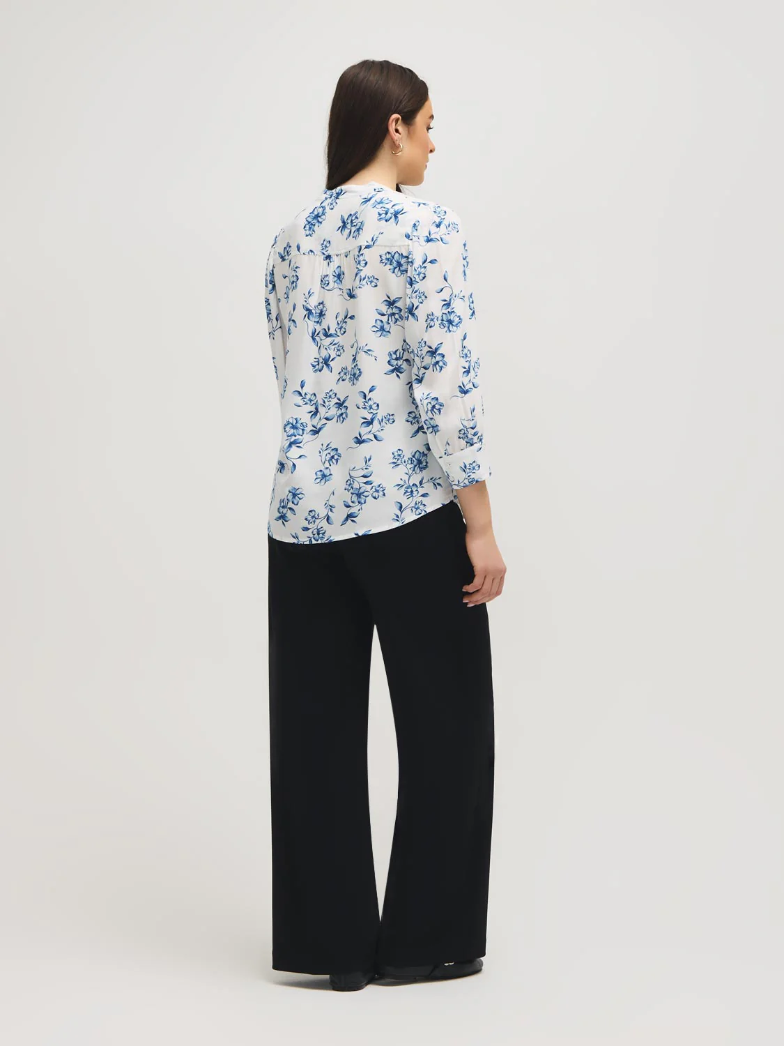Floral Print Split Neck Blouse - Image 4