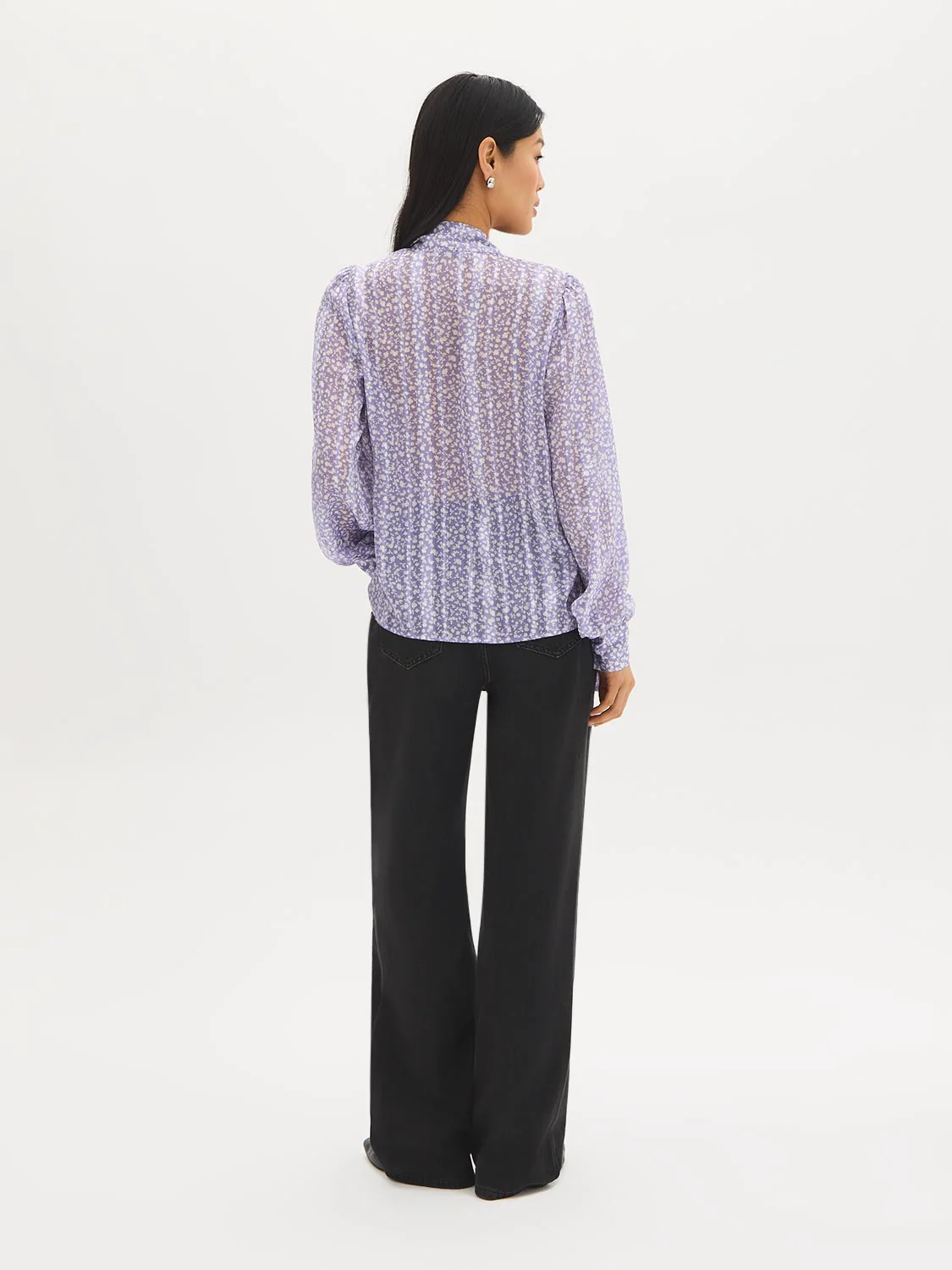 Ditsy Print Bow Blouse - Image 4