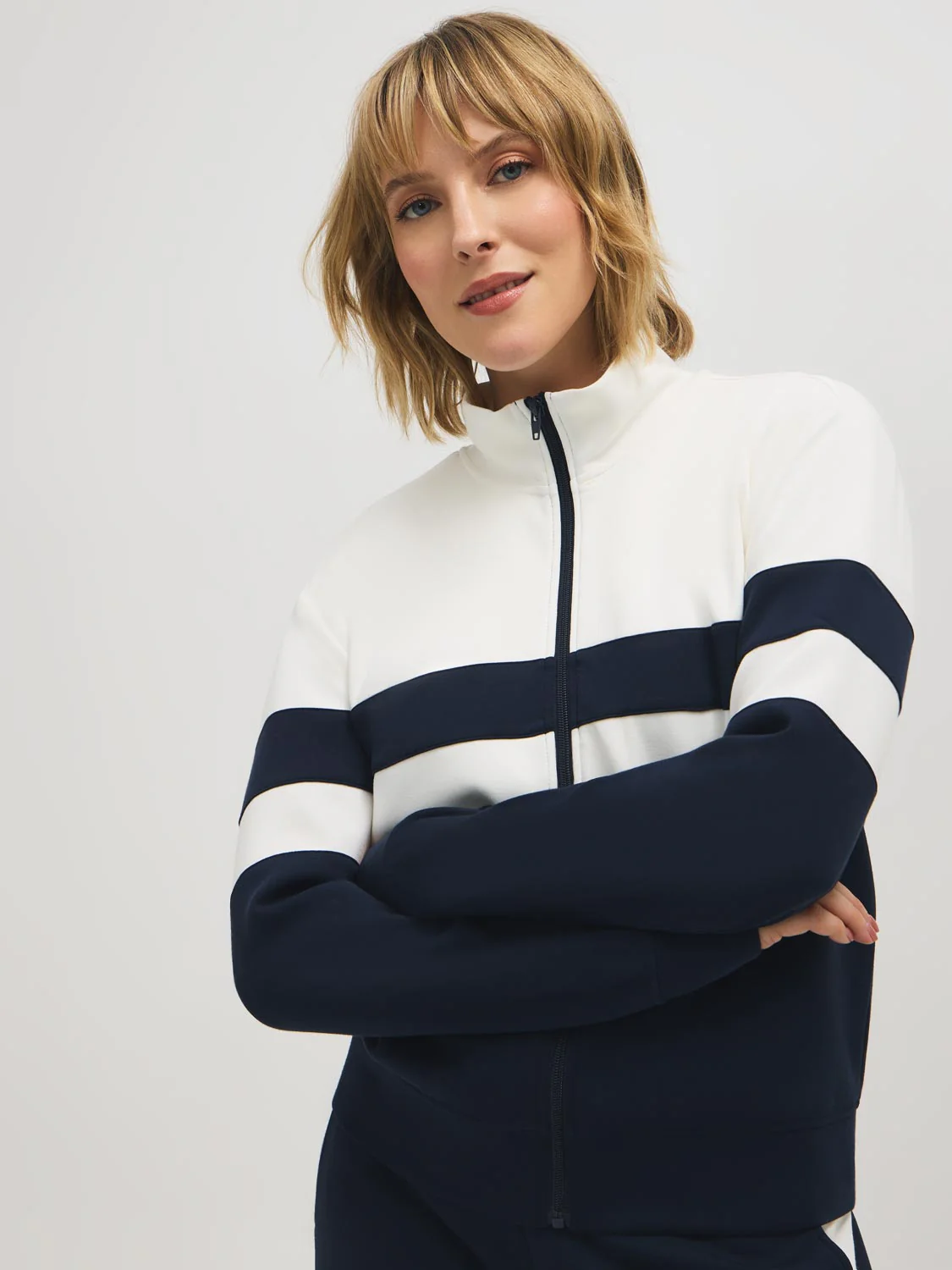 Cloud Fleece Colour Block Zip-Up - Image 2