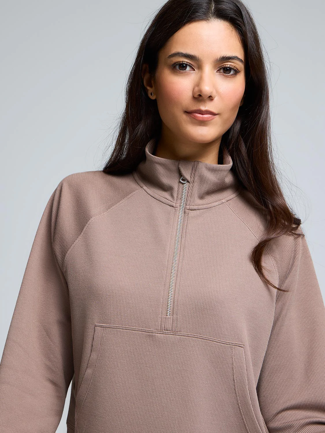 Half-Zip Ribbed Sweatshirt - Image 2