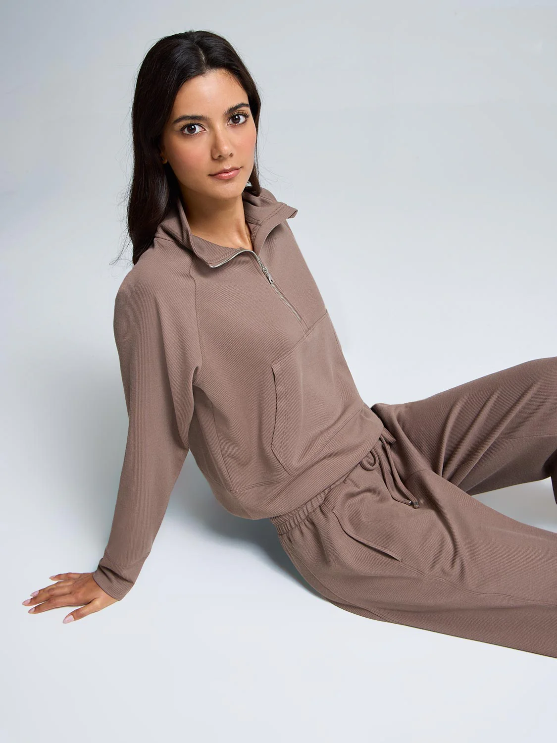 Half-Zip Ribbed Sweatshirt - Image 4