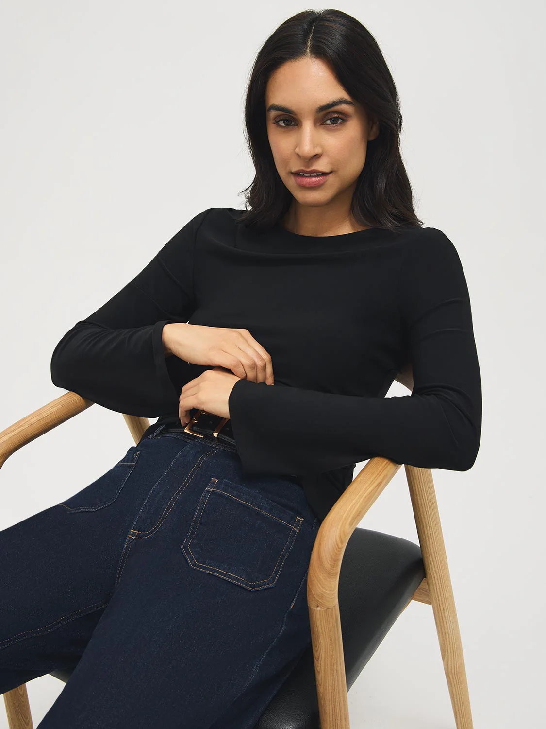 Crew Neck Top With Bell Sleeves - Image 4
