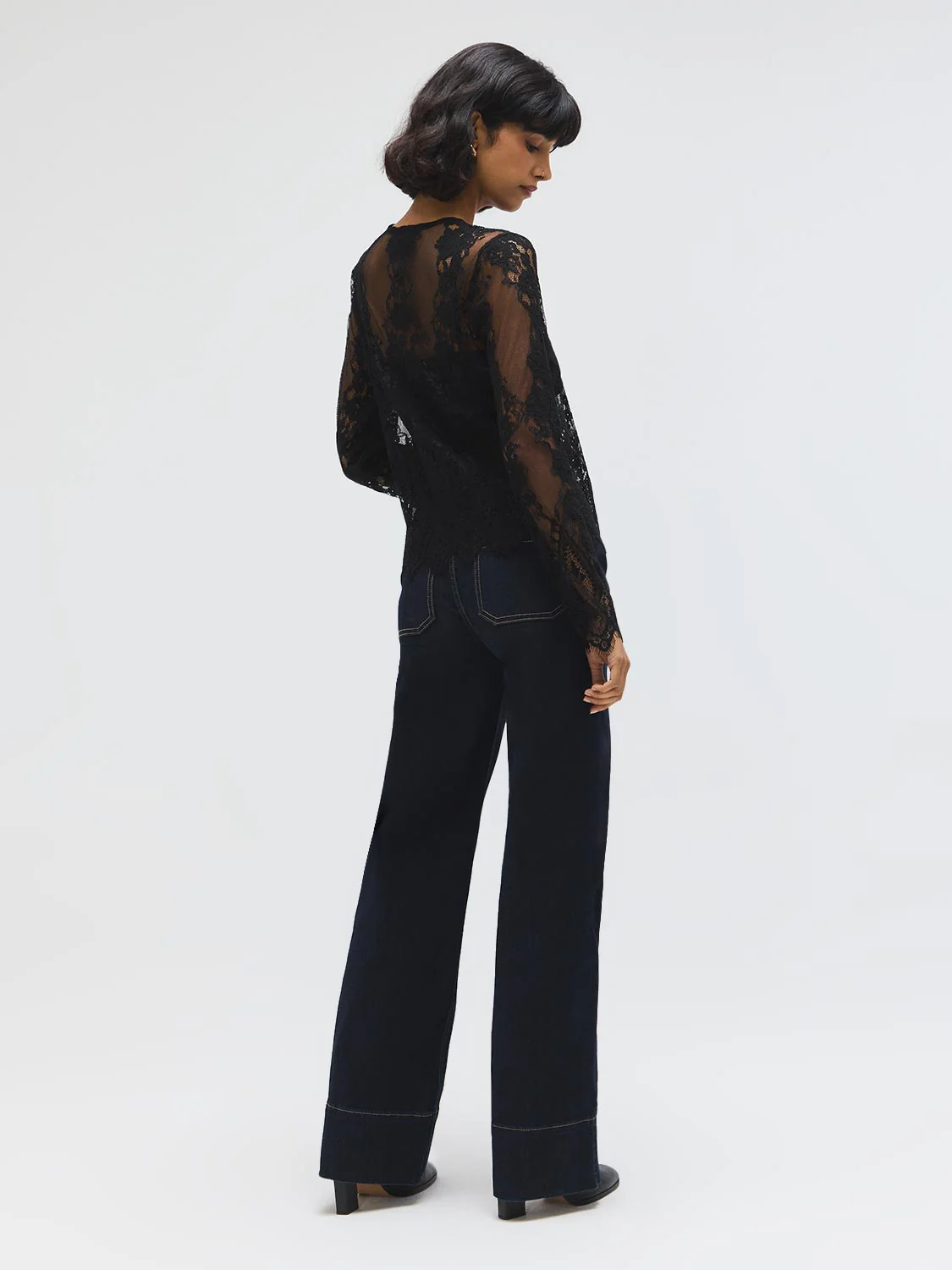 Scallop Lace Button-Front Top - Image 4