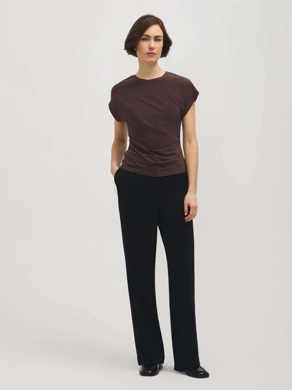Dolman Sleeve Top With Side Pleats - Image 2