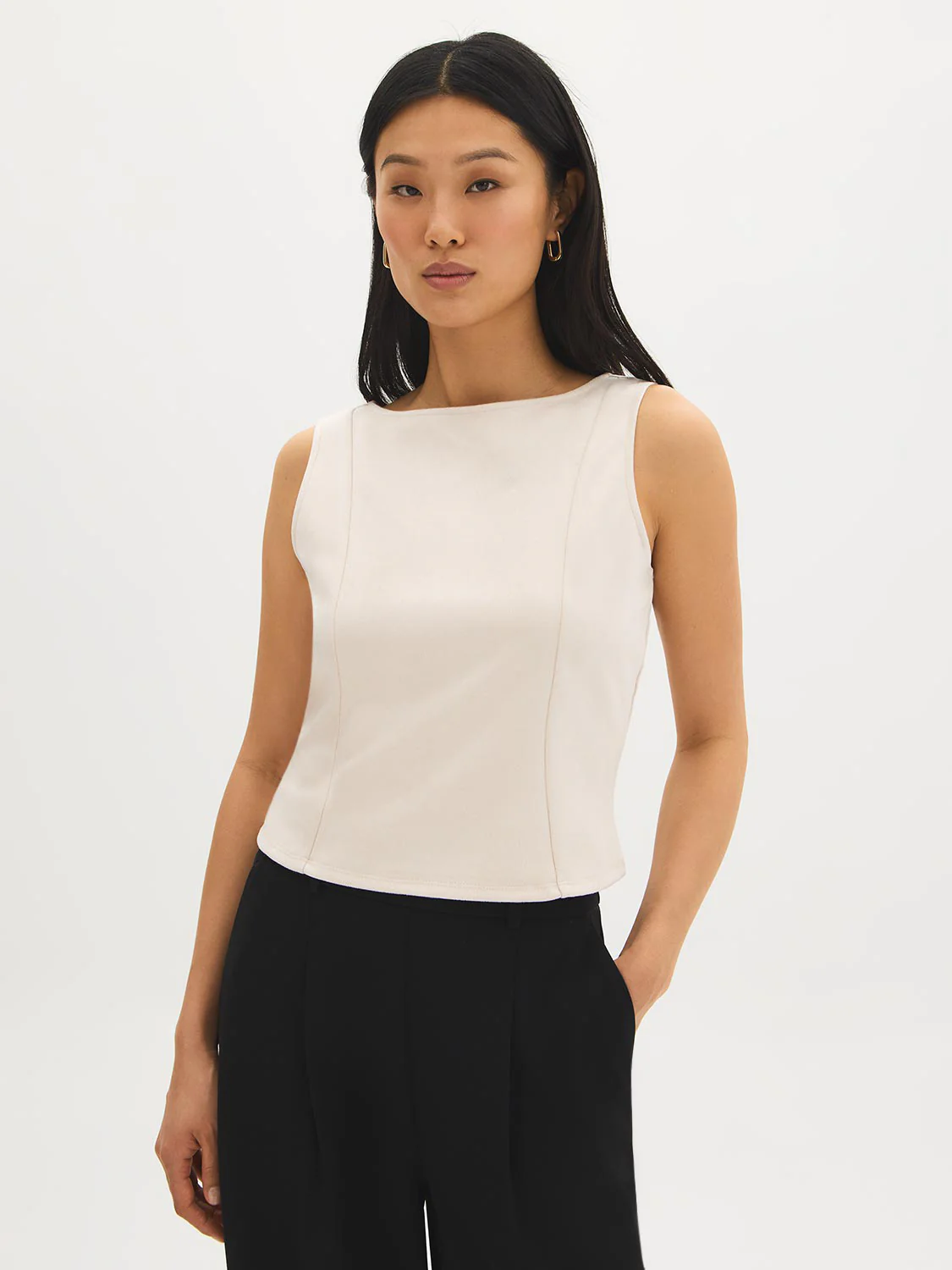 Sleeveless Faux Suede Top - Image 2