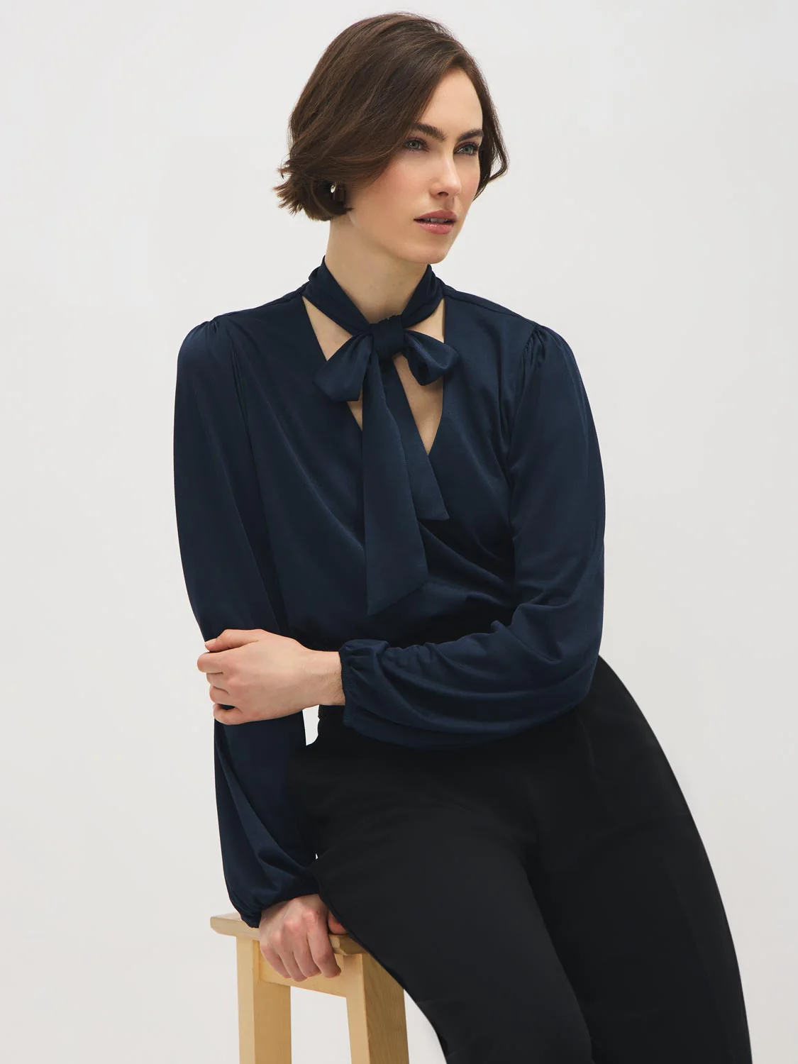 Crepe Tie-Neck Top - Image 5