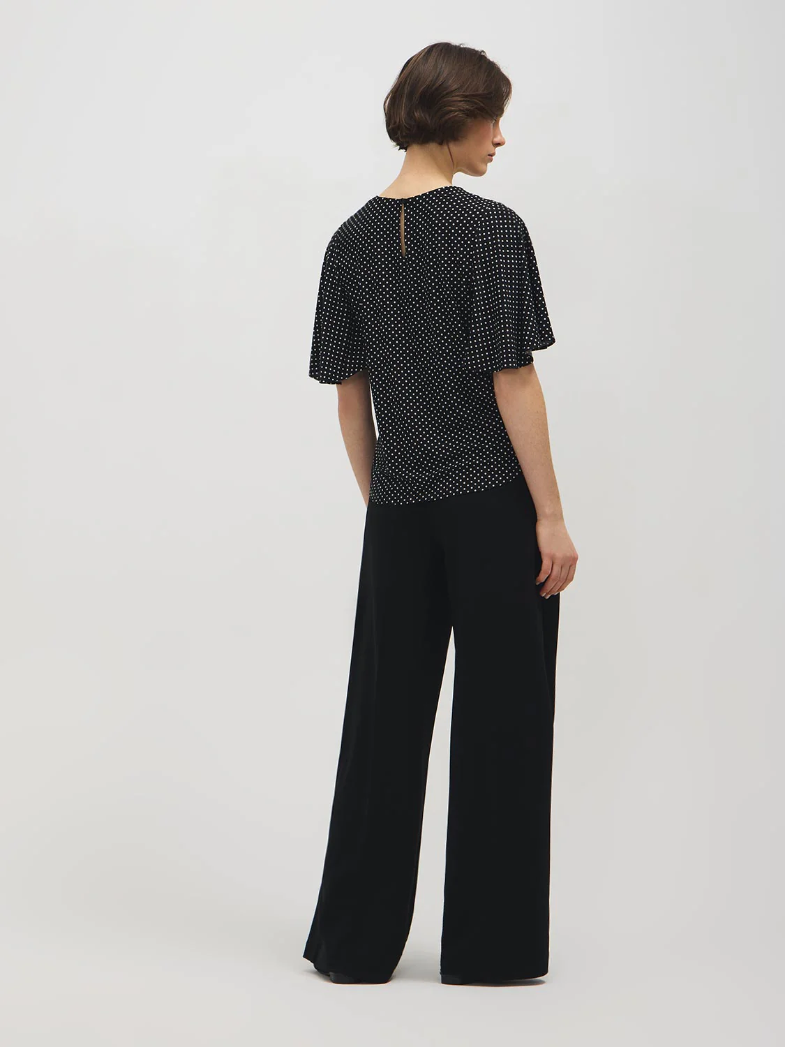 Polka Dot Flutter Sleeve Top - Image 4