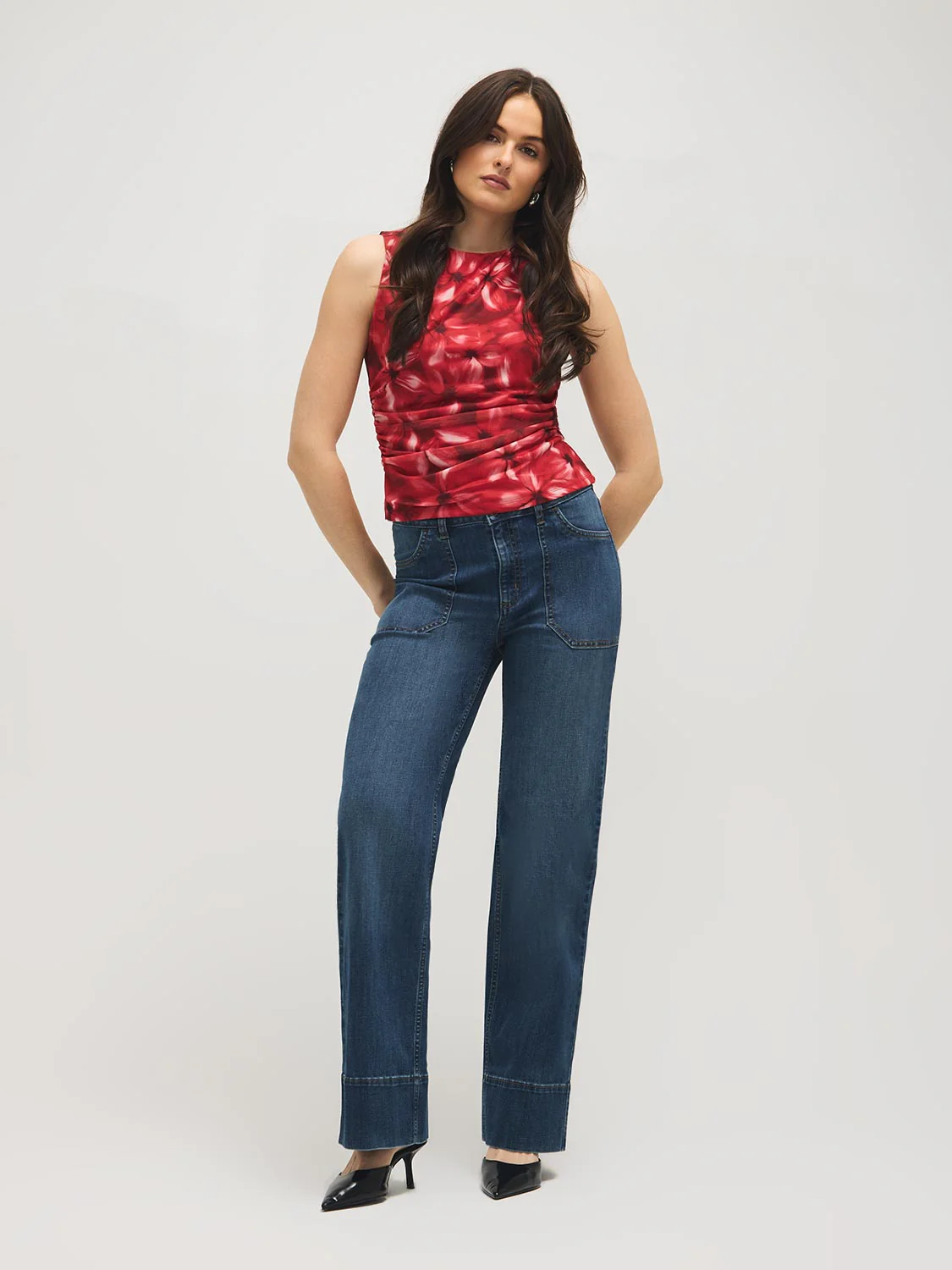 Sleeveless Abstract Mesh Top - Image 3