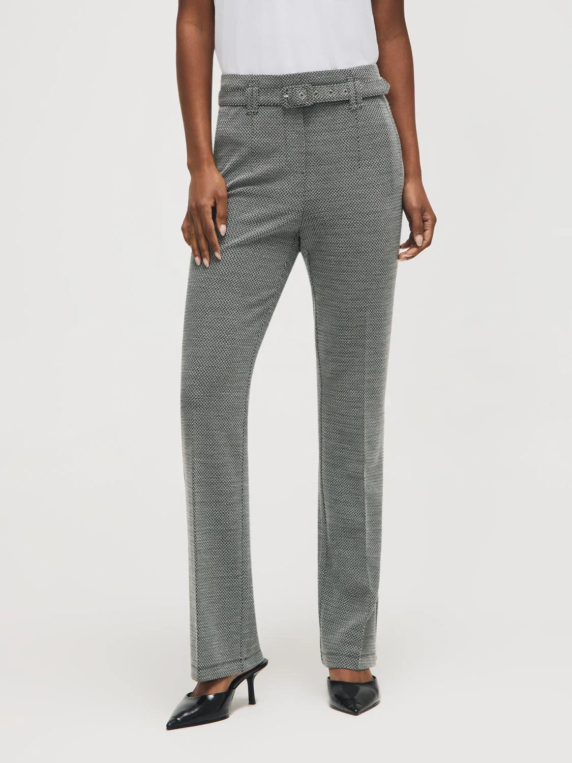 Jacquard Flare Leg Pants