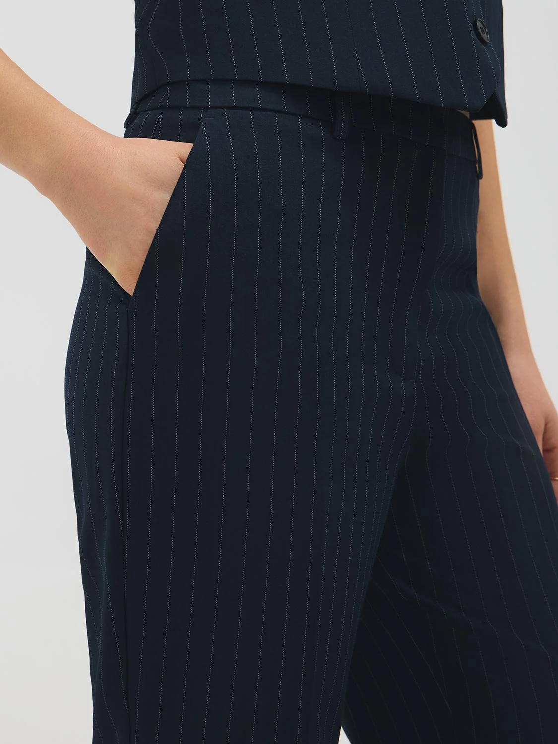 Pinstripe Straight Leg Pants - Image 2