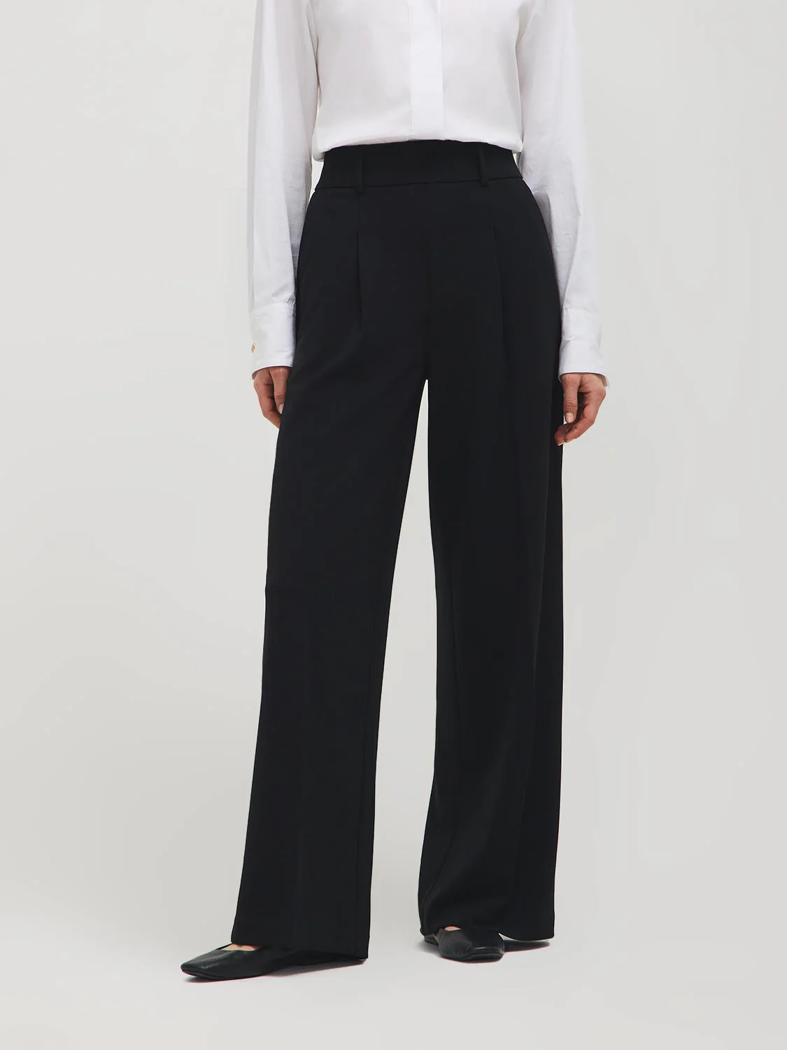 Pleated Wide-Leg Crepe Pants - Image 9