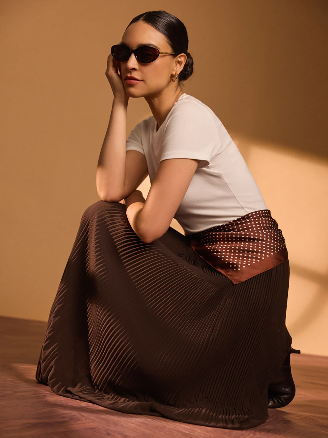 Pleated Chiffon Skirt