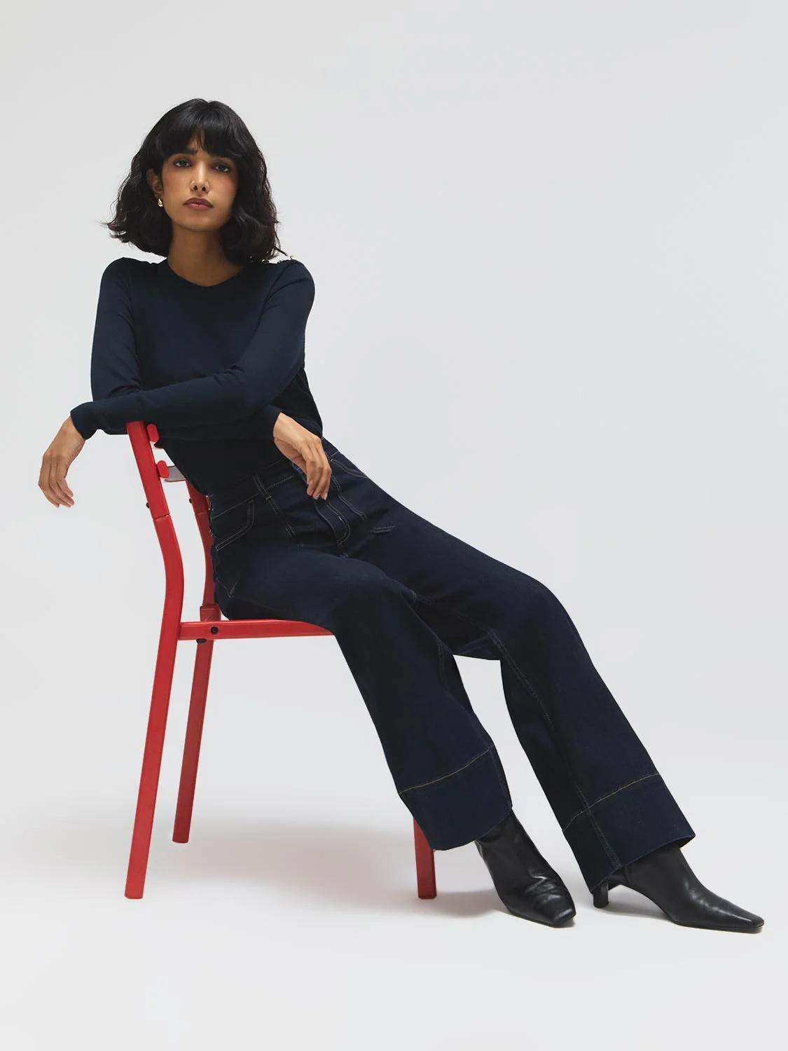 Cotton-Blend Straight Leg Jeans - Image 5