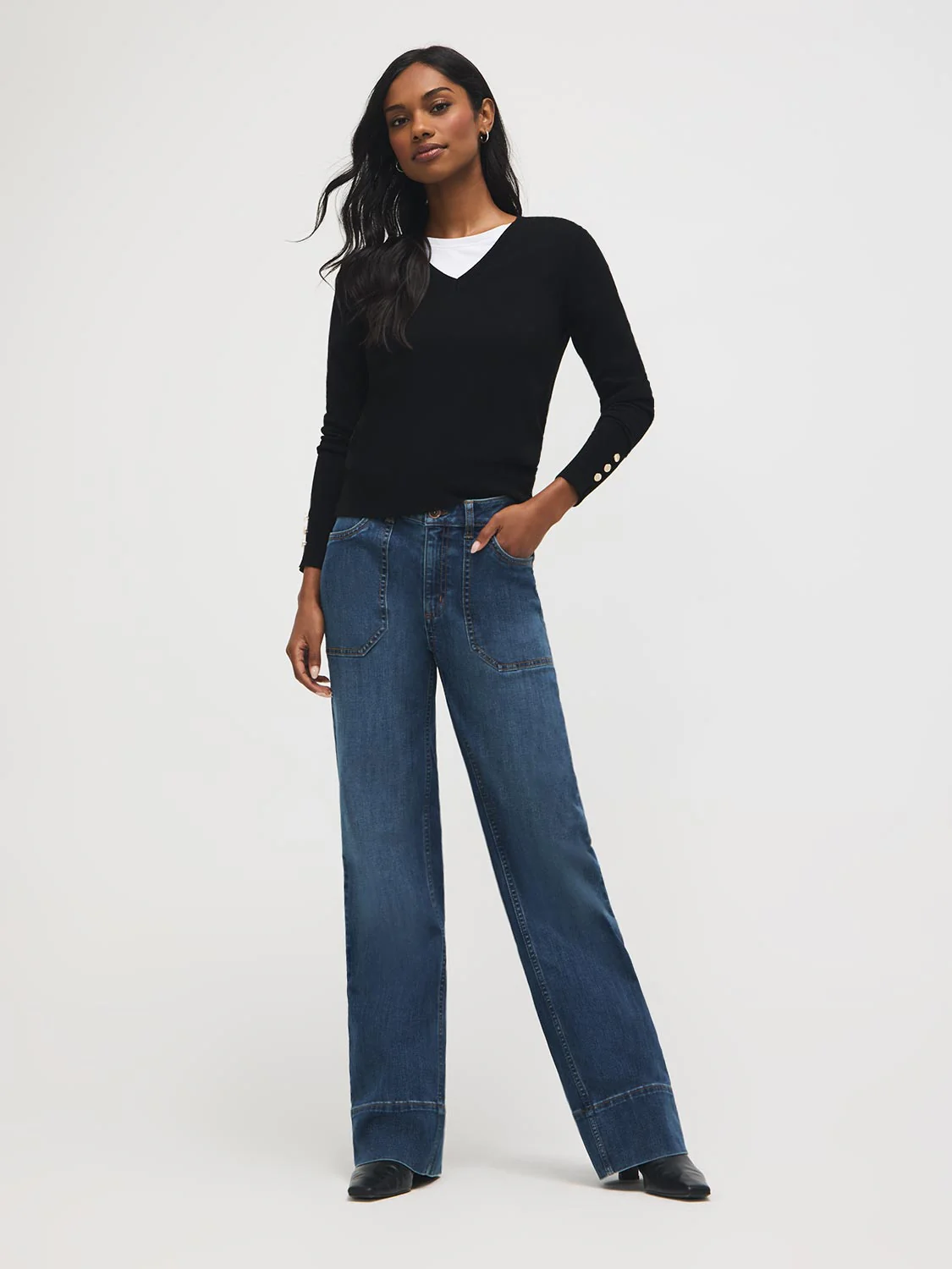 Cotton-Blend Straight Leg Jeans - Image 7