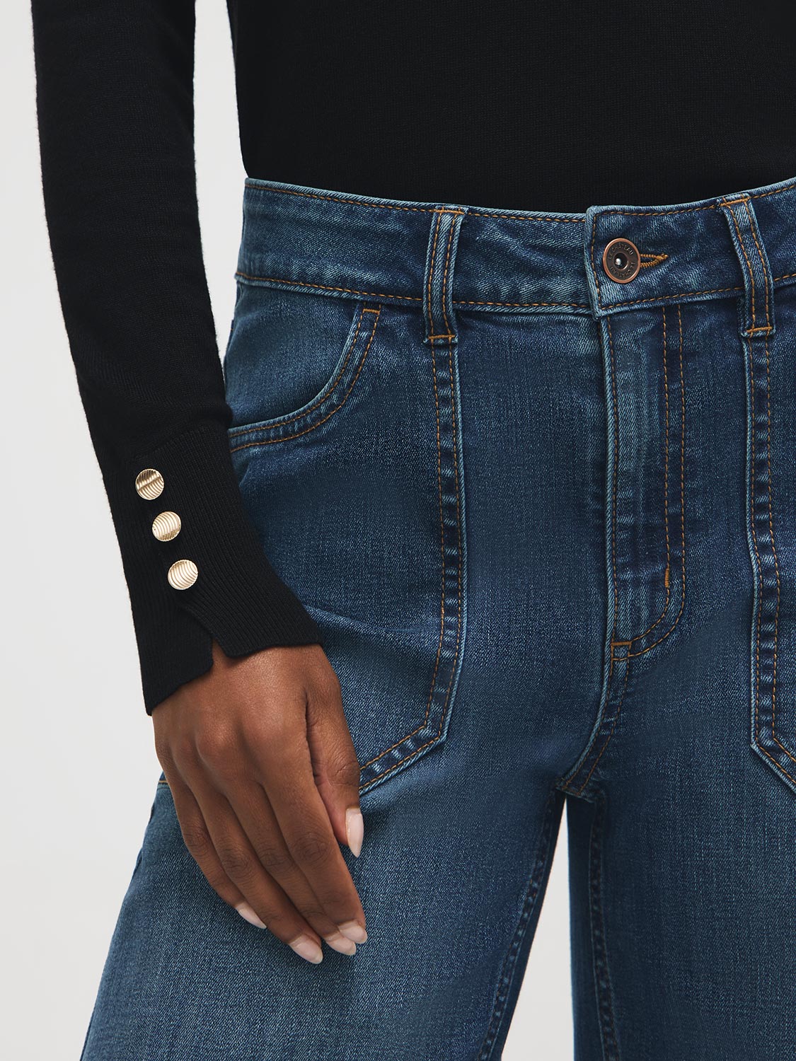 Cotton-Blend Straight Leg Jeans - Image 8