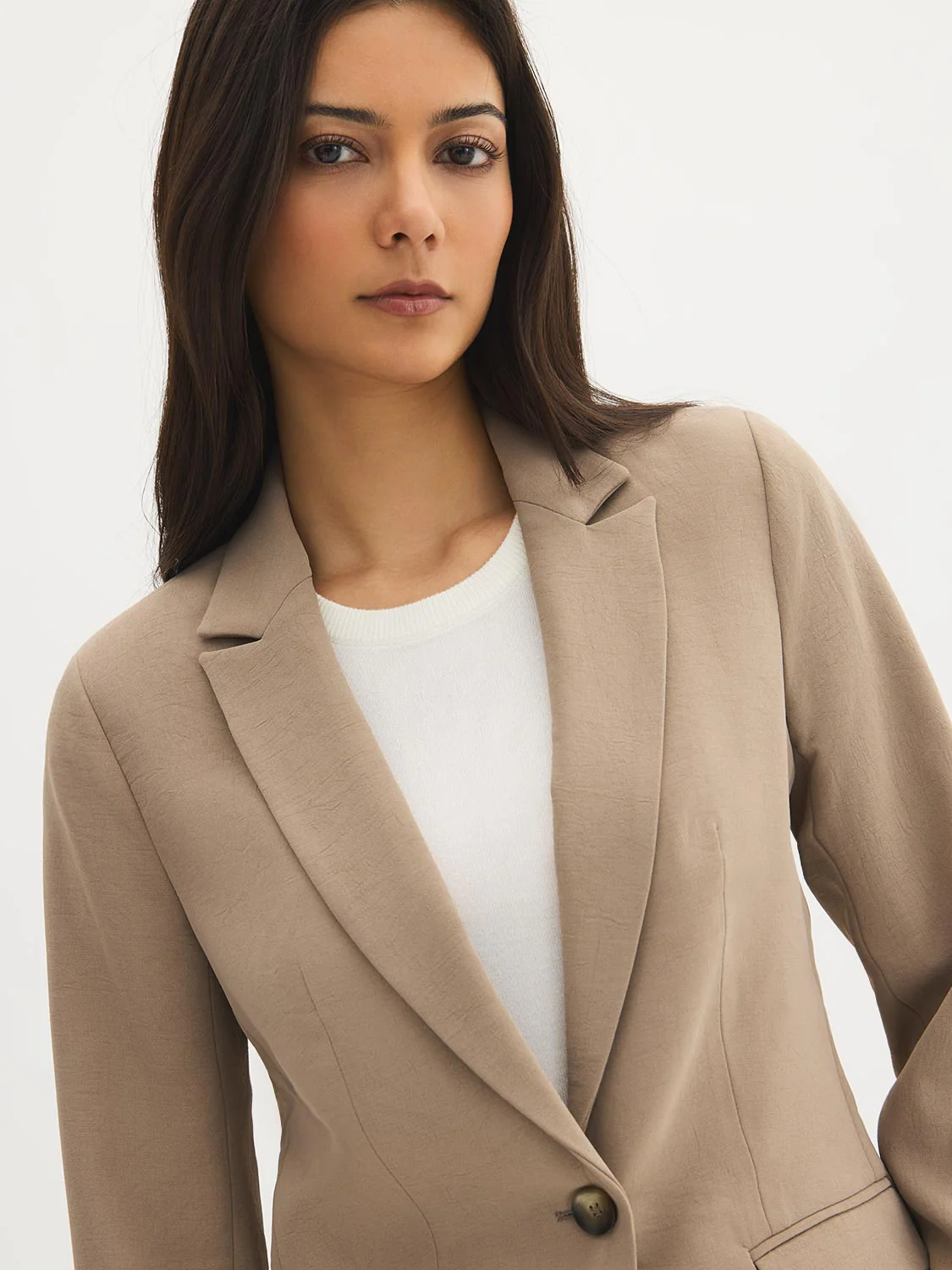 One-Button Crepe Blazer - Image 2