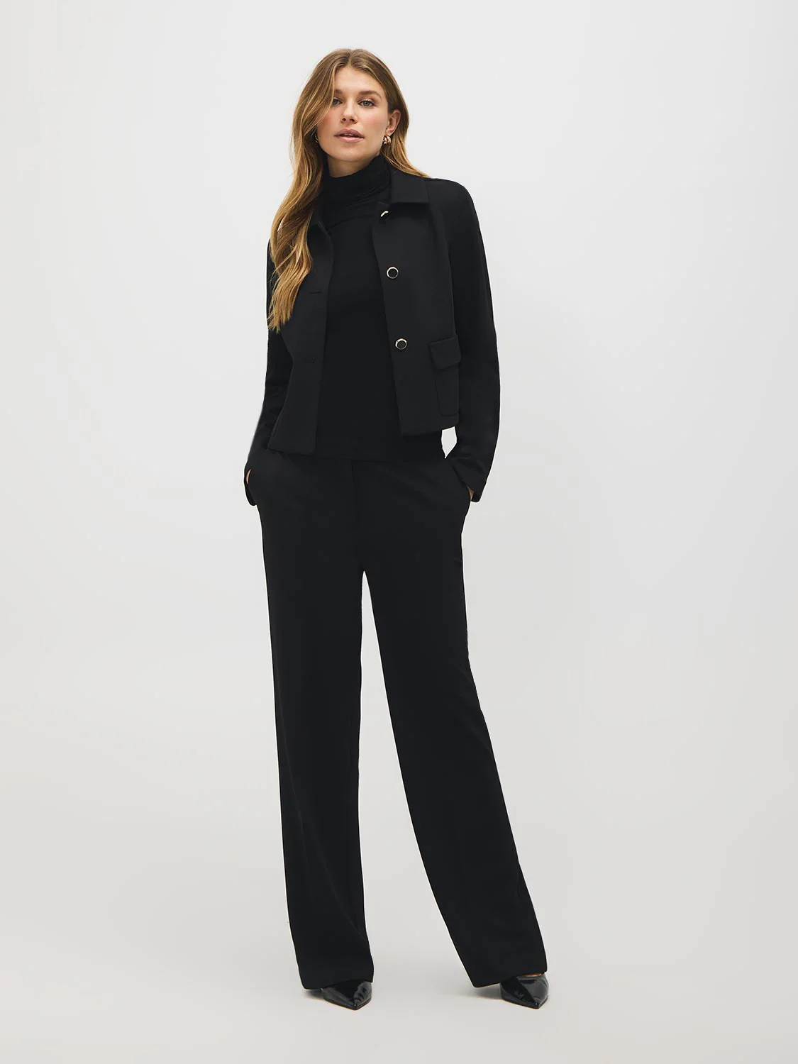 Cropped Twill Blazer - Image 3