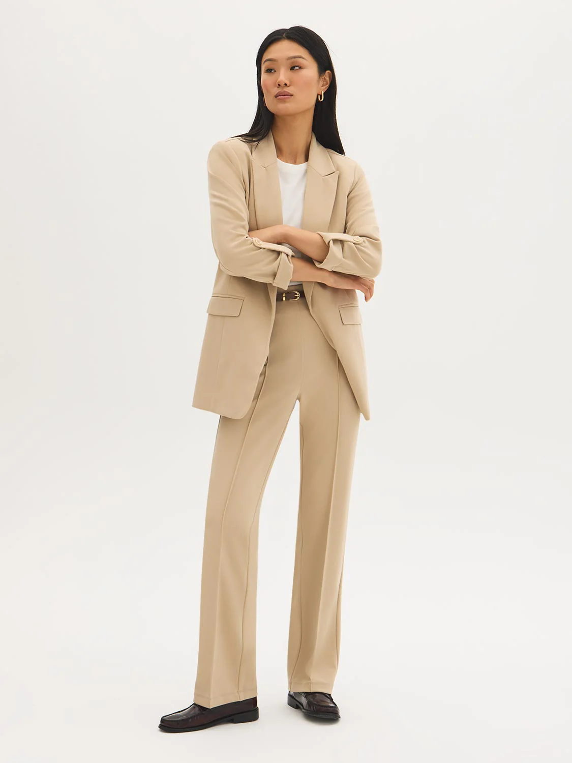 Open-Front Crepe Blazer - Image 3