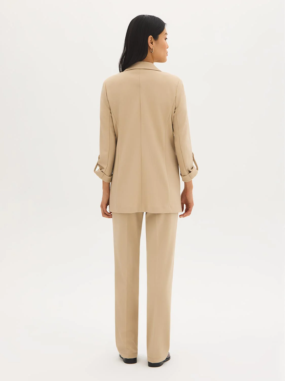 Open-Front Crepe Blazer - Image 6