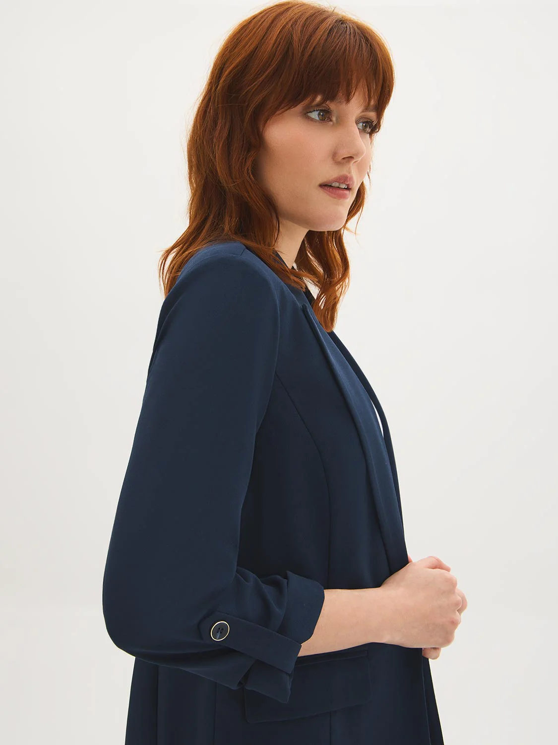 Open-Front Crepe Blazer - Image 8
