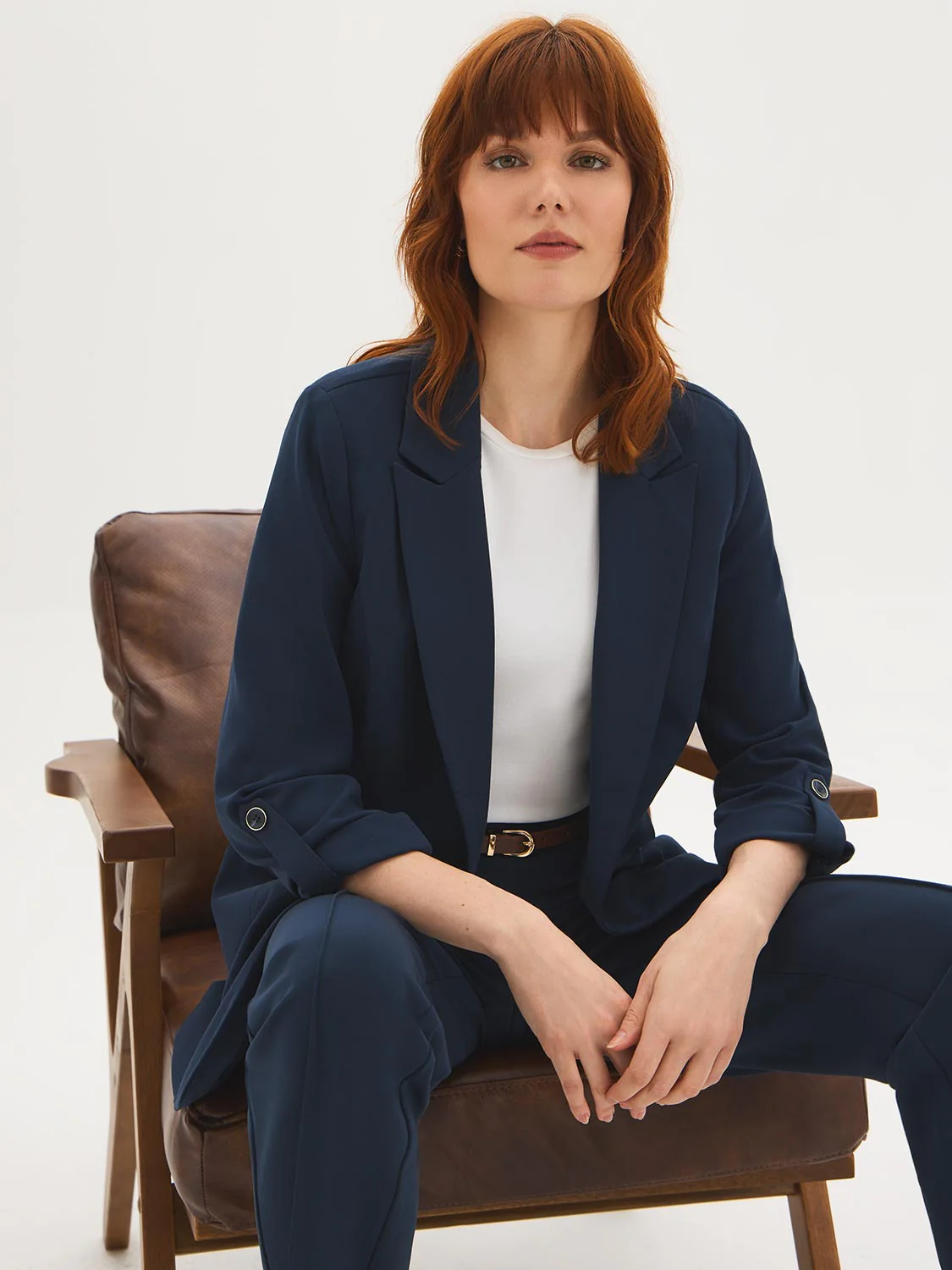 Open-Front Crepe Blazer - Image 9