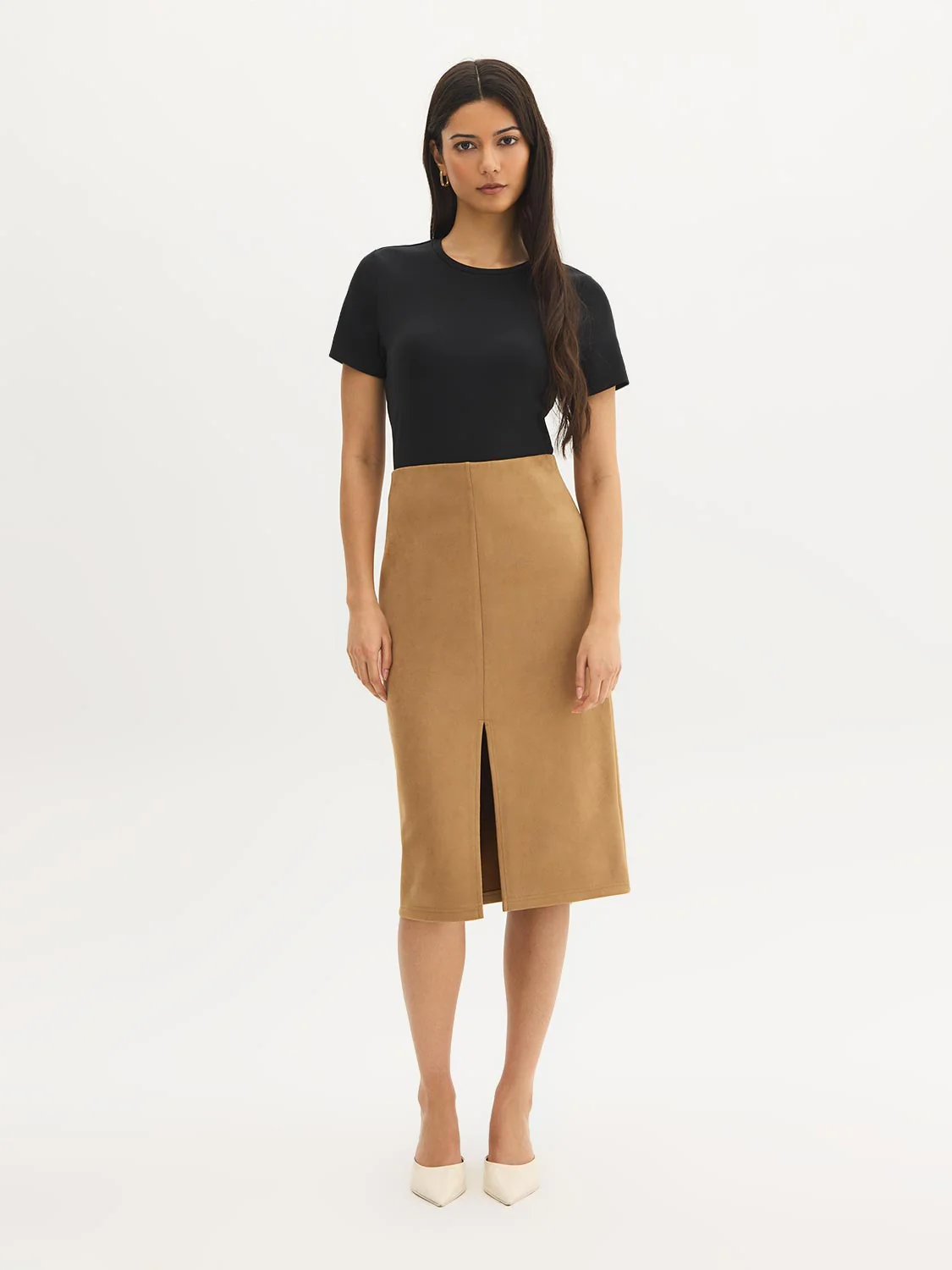 Faux Suede Pencil Skirt - Image 5