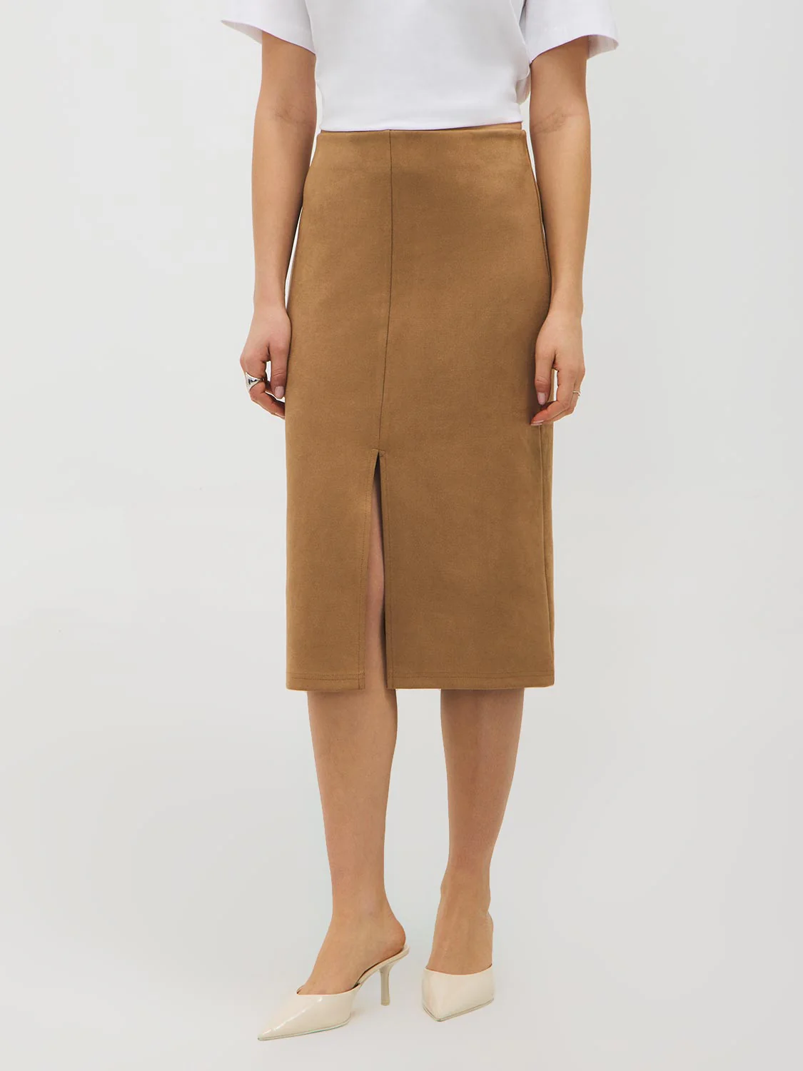 Faux Suede Pencil Skirt - Image 7
