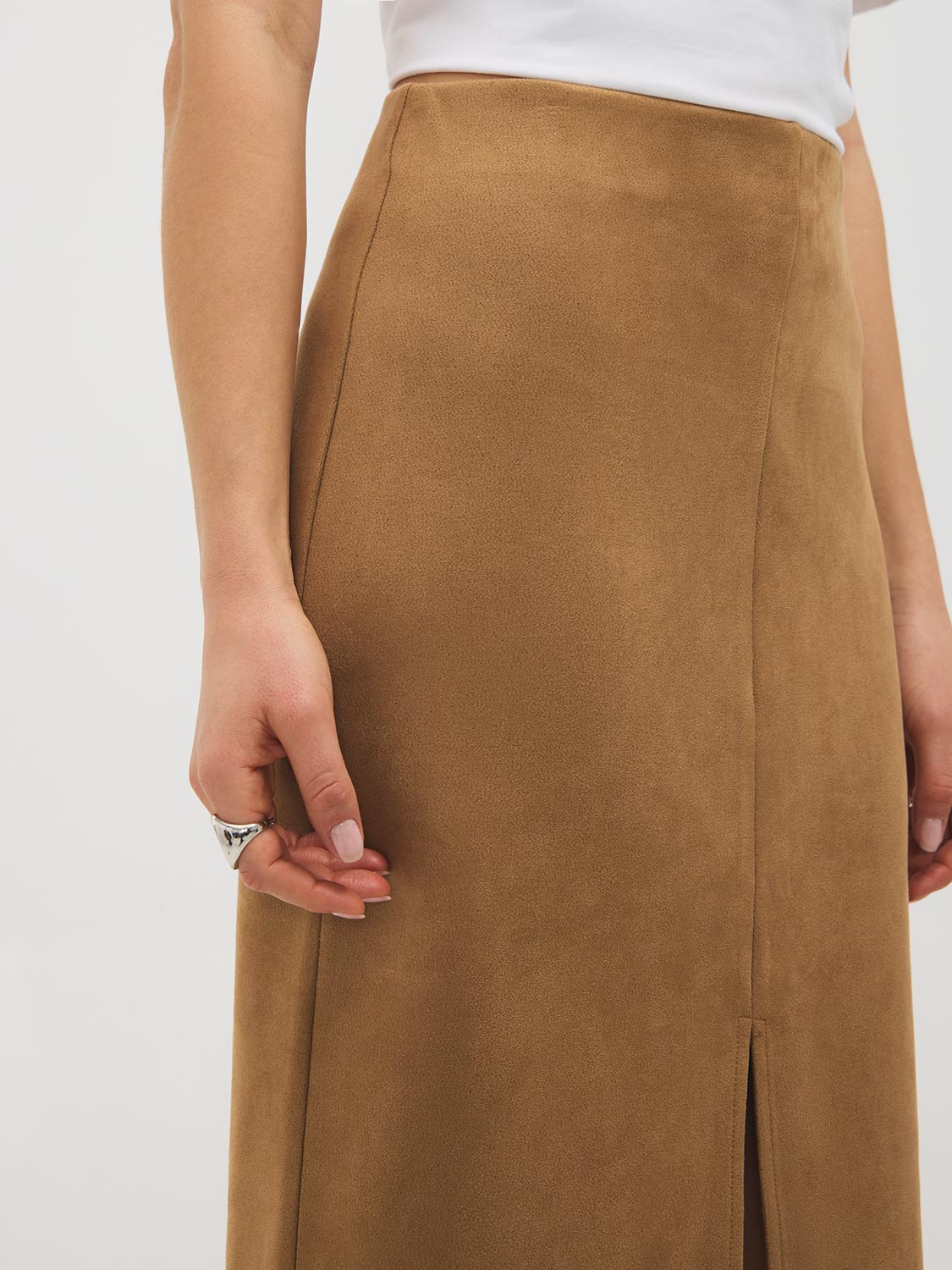 Faux Suede Pencil Skirt - Image 8