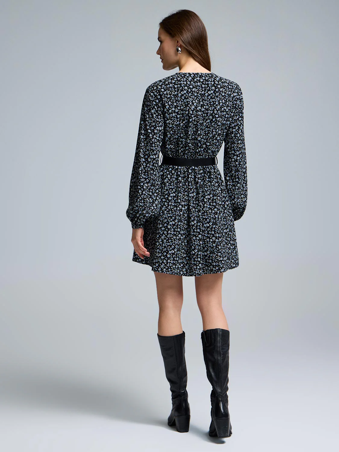 Ditsy Floral Front Ruffle Mini Dress - Image 5