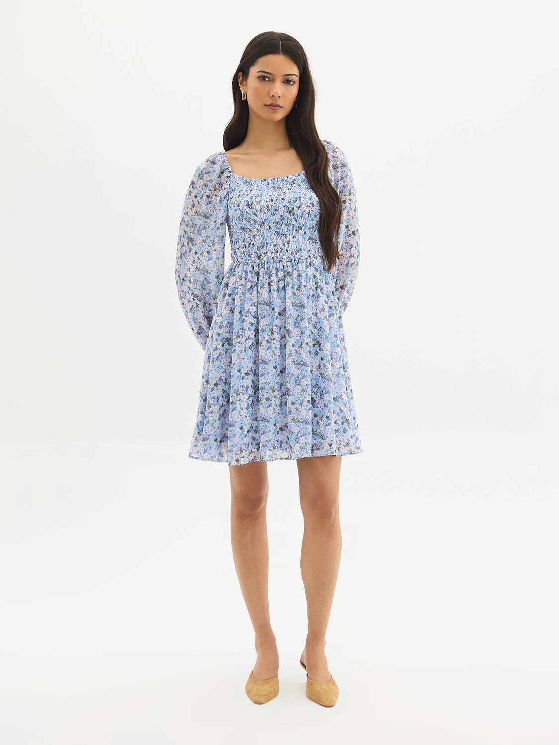 Floral Smocked Mini Dress - Image 2