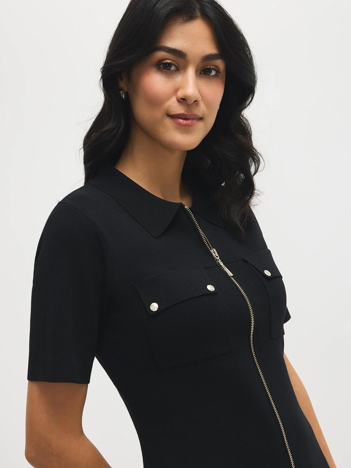 Zip-Front Mini Sweater Dress - Image 4