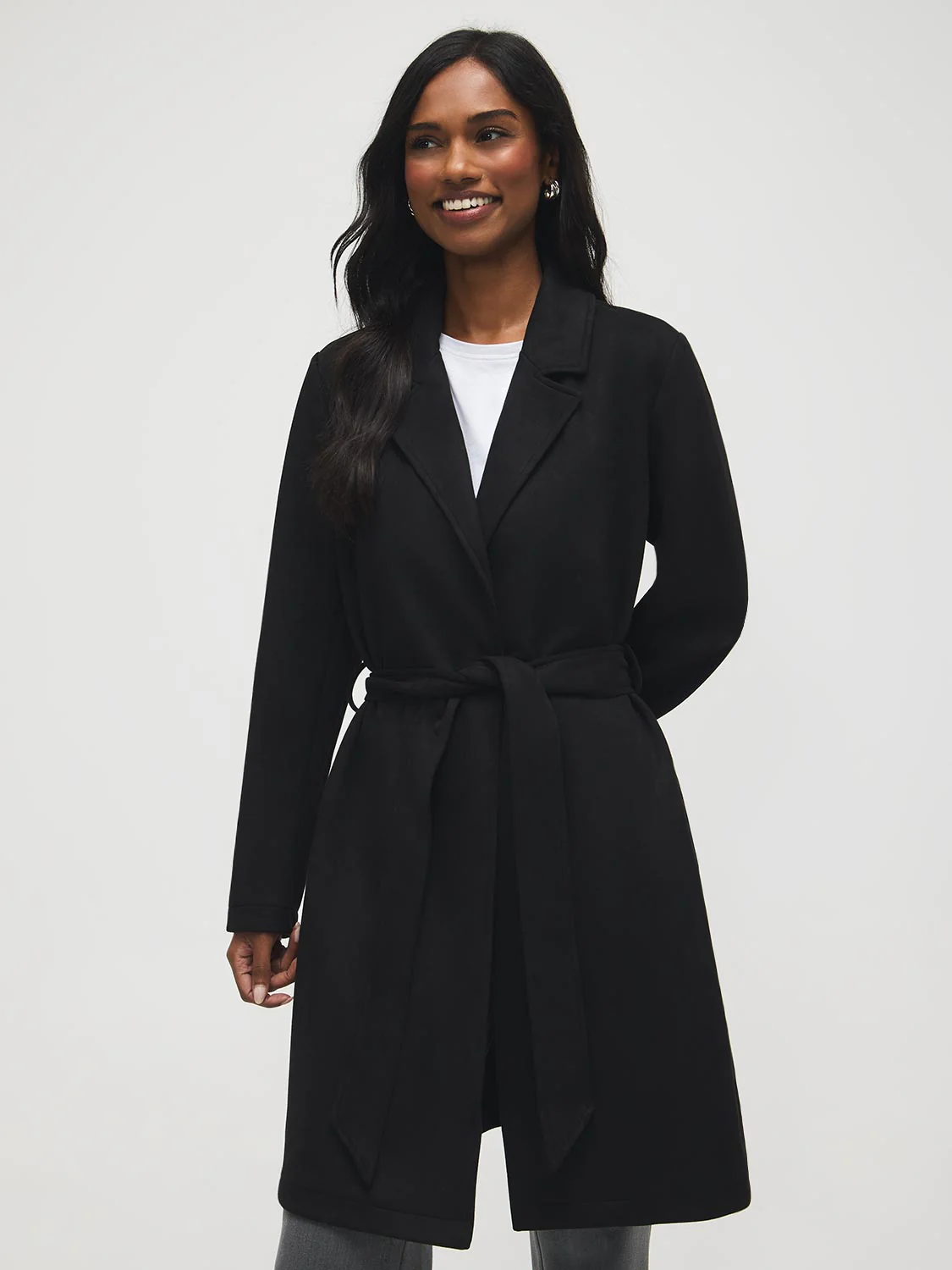 Faux Suede Mid-Length Coat - Image 5