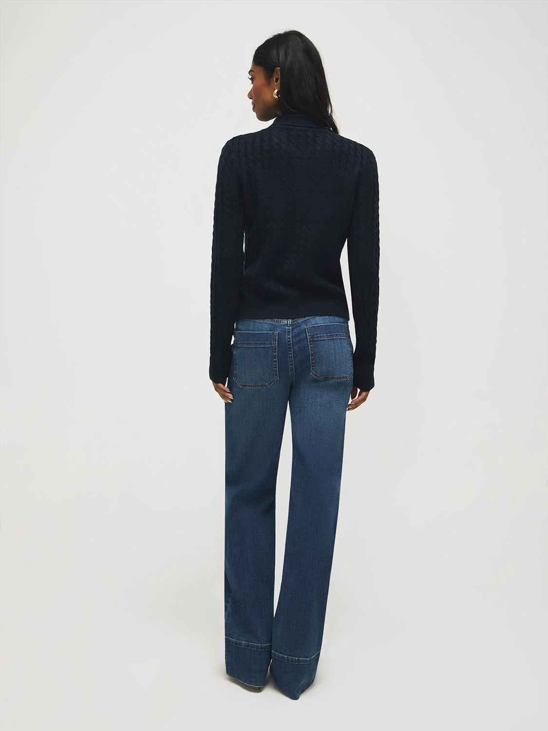 Collared Cable Knit Cardigan - Image 8