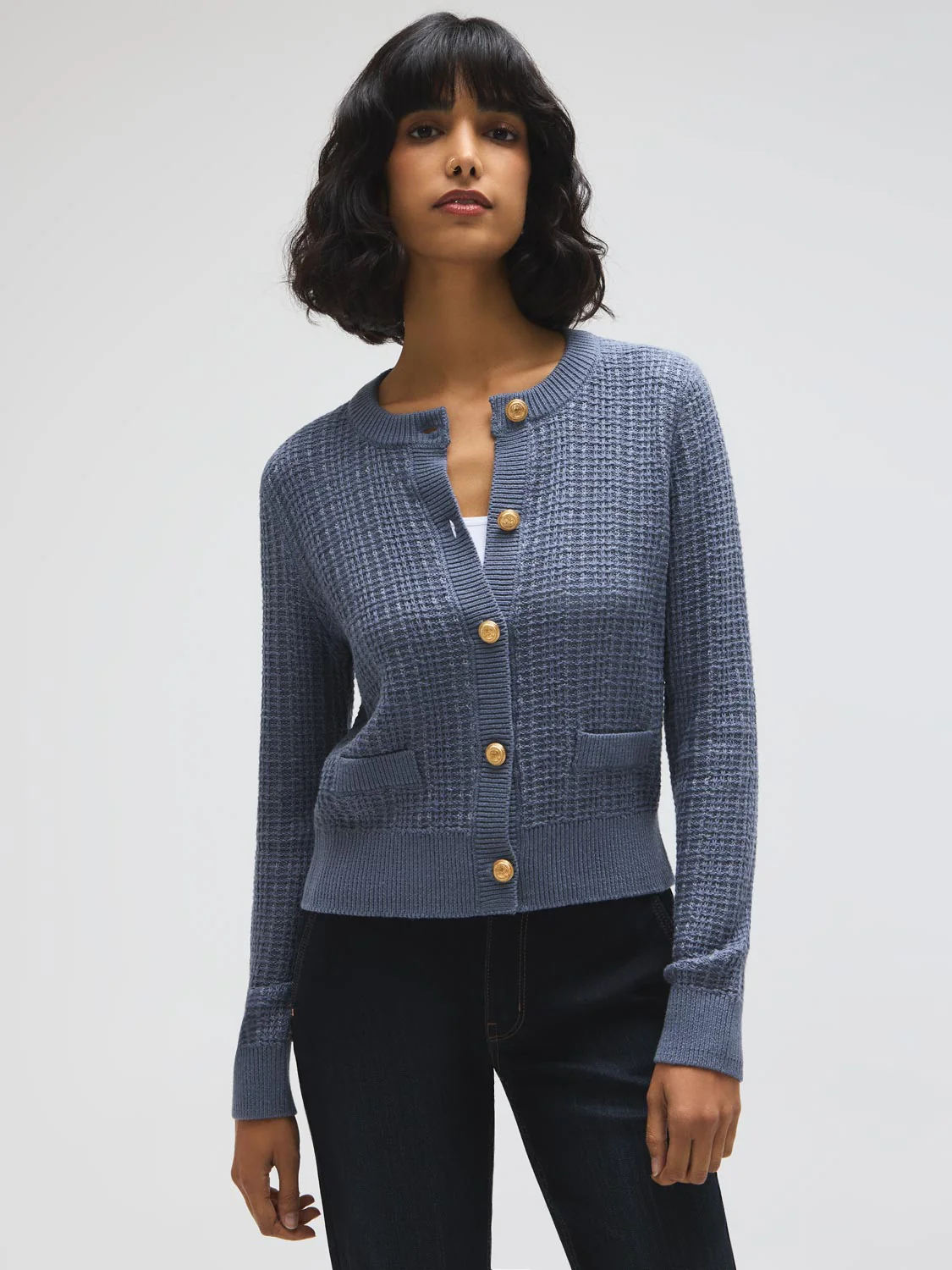 Cotton Blend Button-Front Cardigan - Image 10