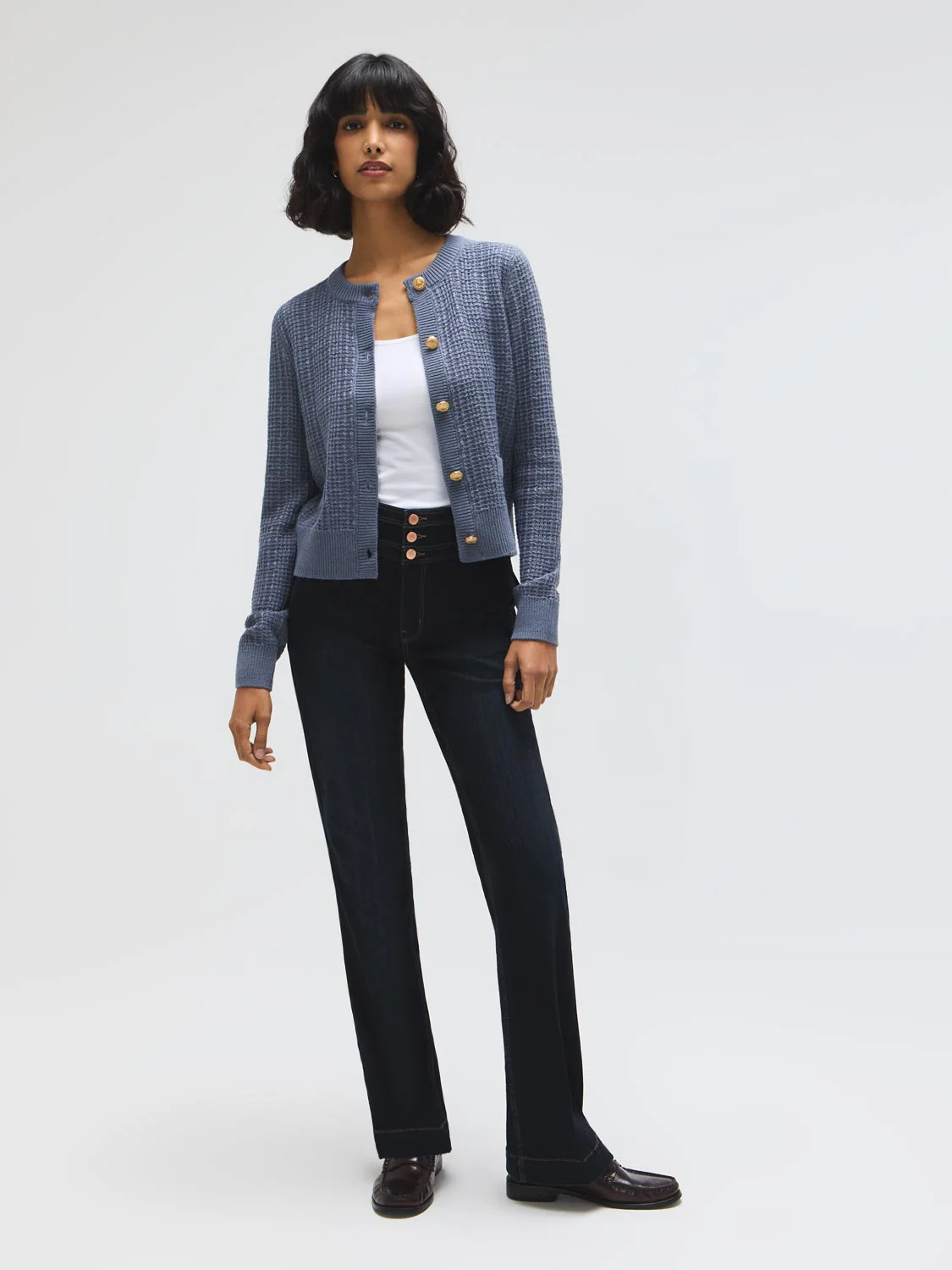 Cotton Blend Button-Front Cardigan - Image 13