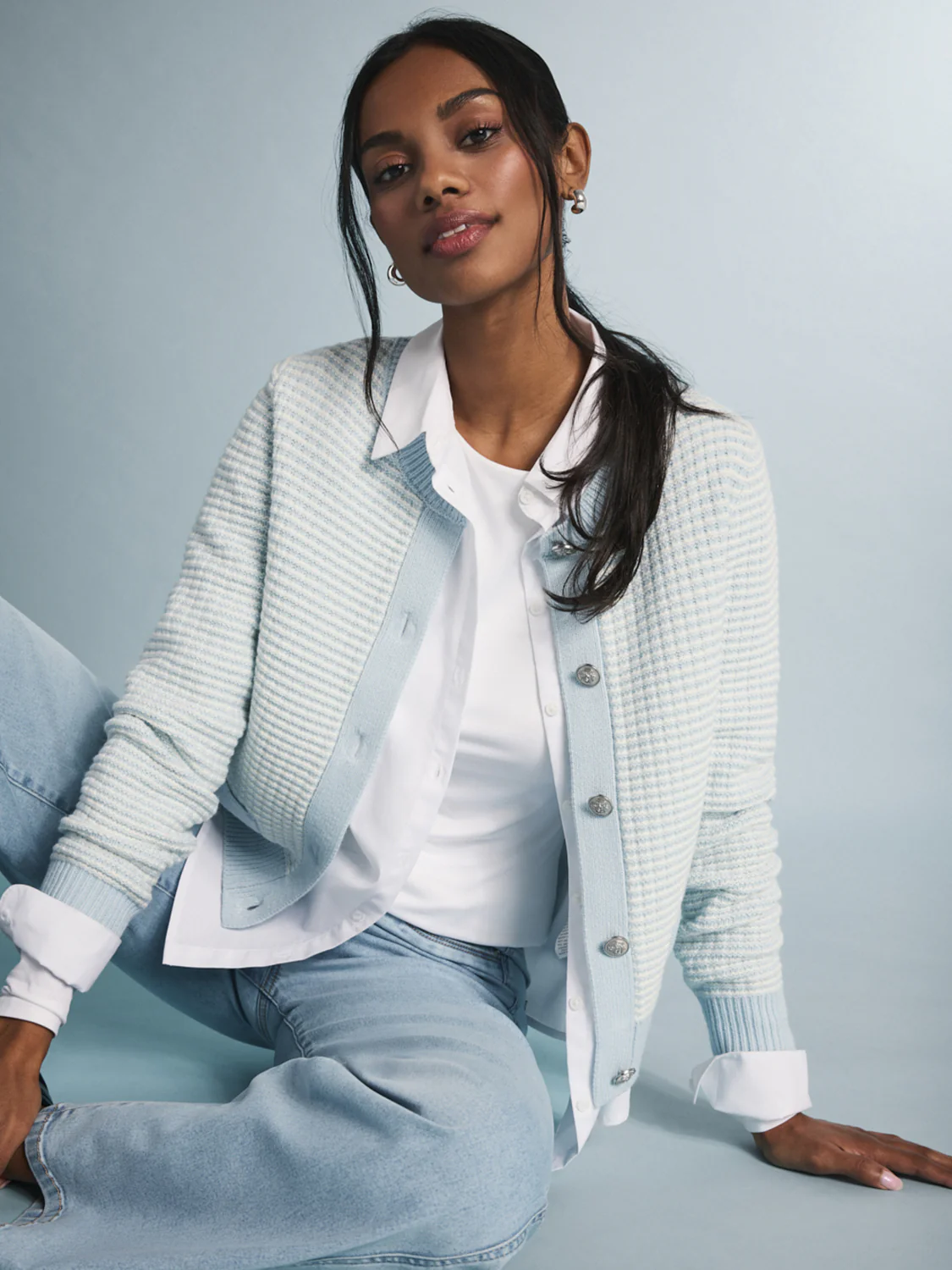 Tweed Button-Front Cardigan - Image 10