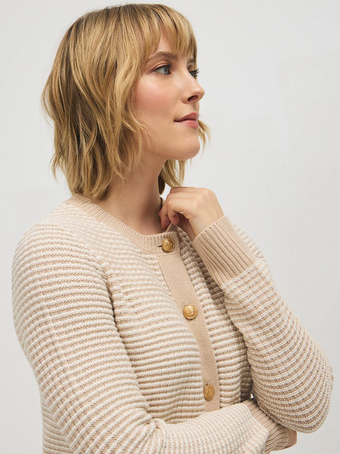 Tweed Button-Front Cardigan - Image 5