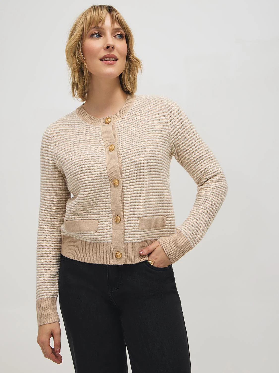 Tweed Button-Front Cardigan - Image 8