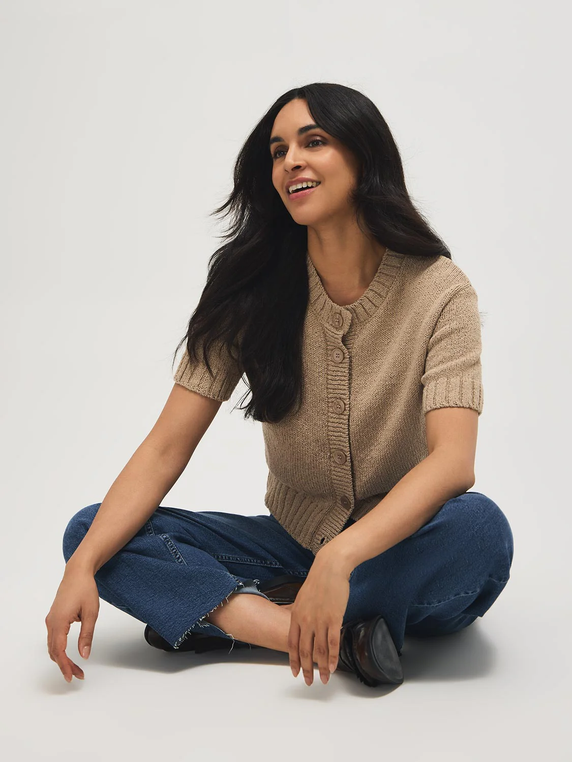 Cotton-Blend Short Sleeve Cardigan - Image 9