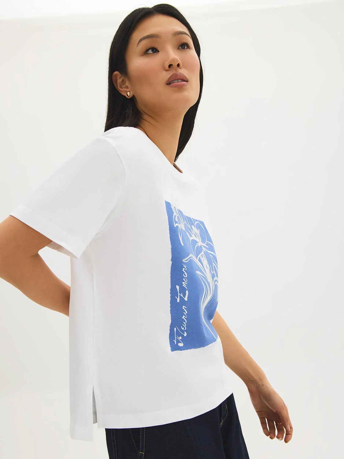 Foil Floral Cotton-Blend Top - Image 2