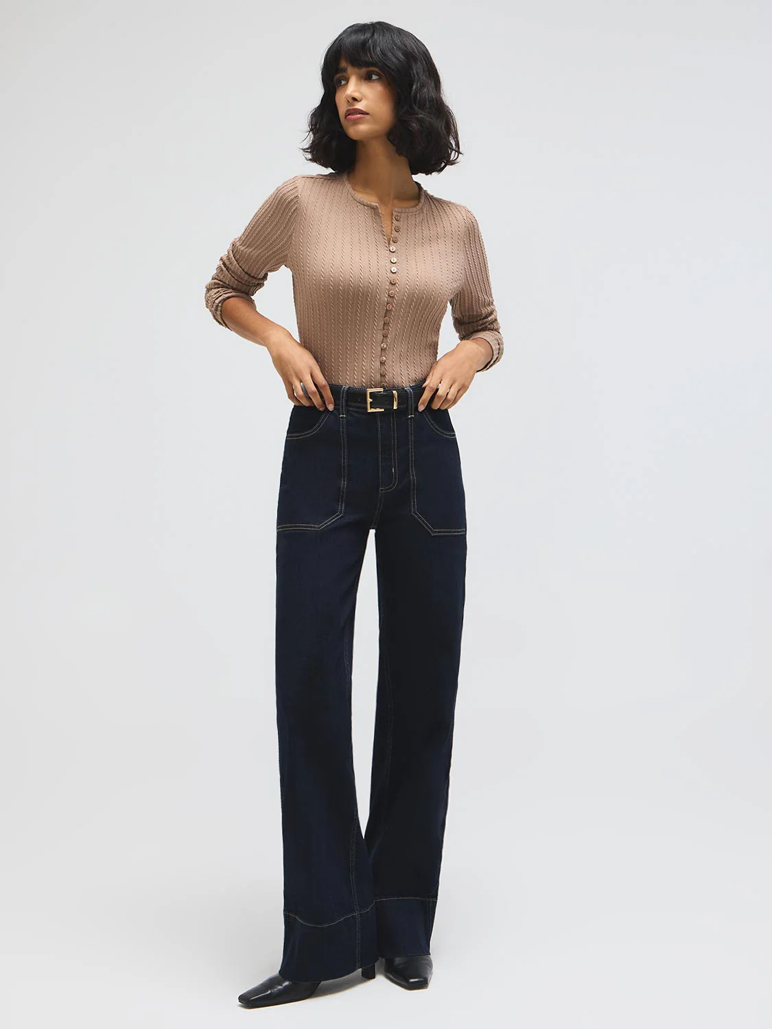 Cable Button-Front Top - Image 3
