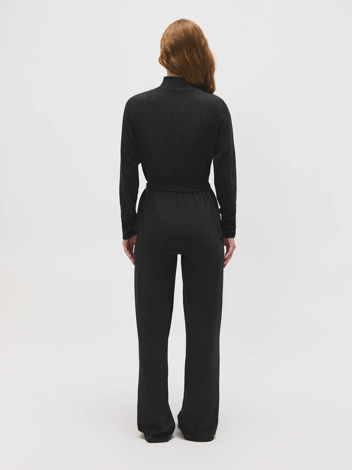 Mock Neck Melange Ribbed Tunic Top - Image 4