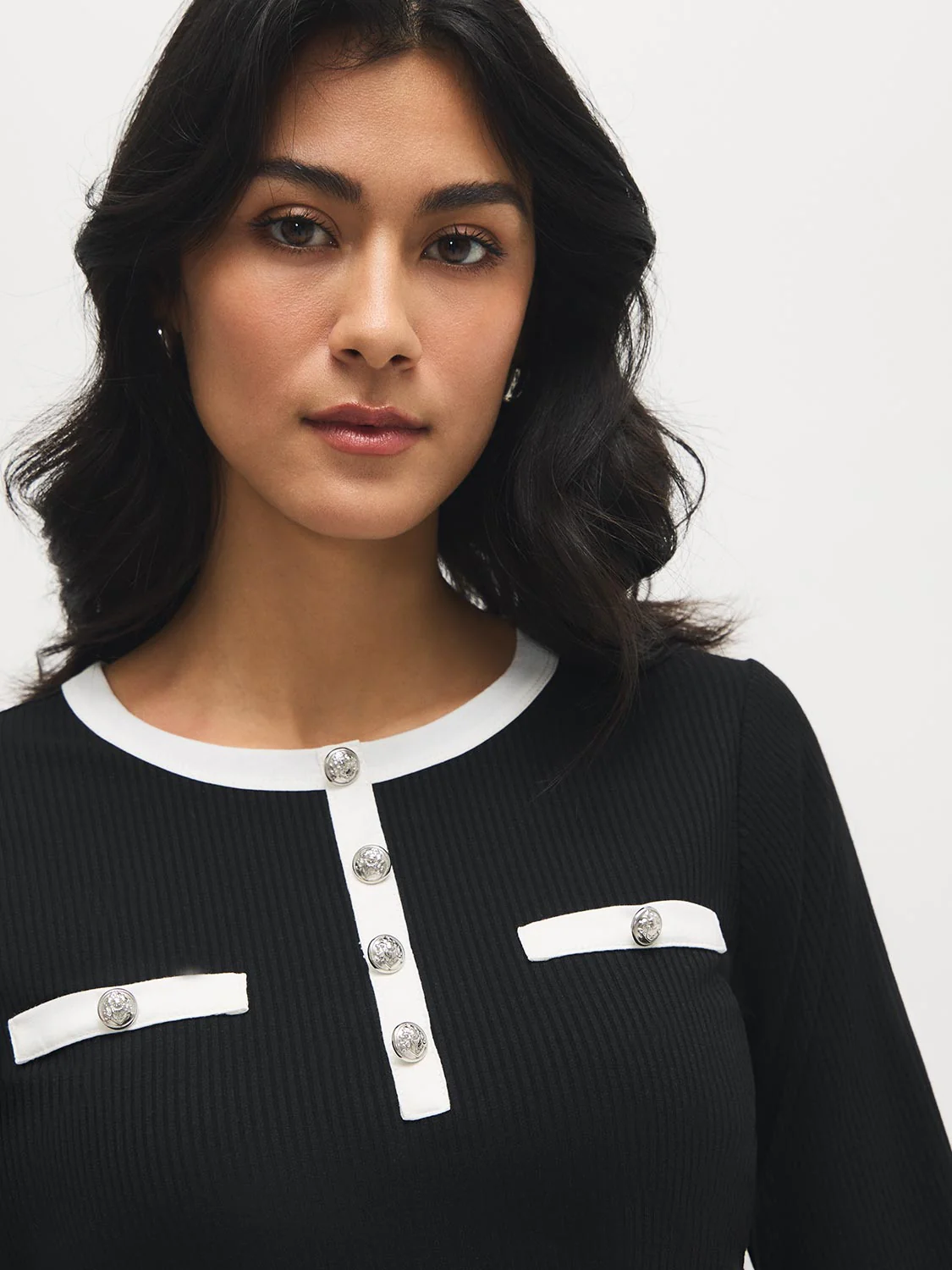Button-Detail Ribbed Top - Image 3