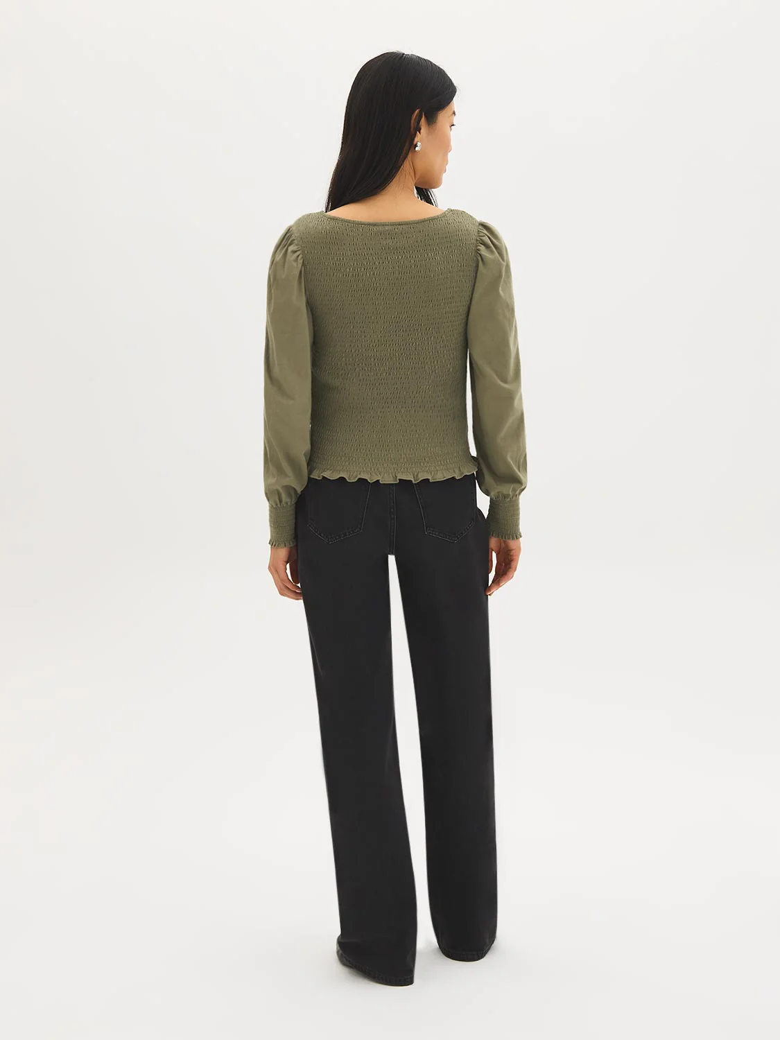 Cotton Square Neck Smocked Top - Image 4