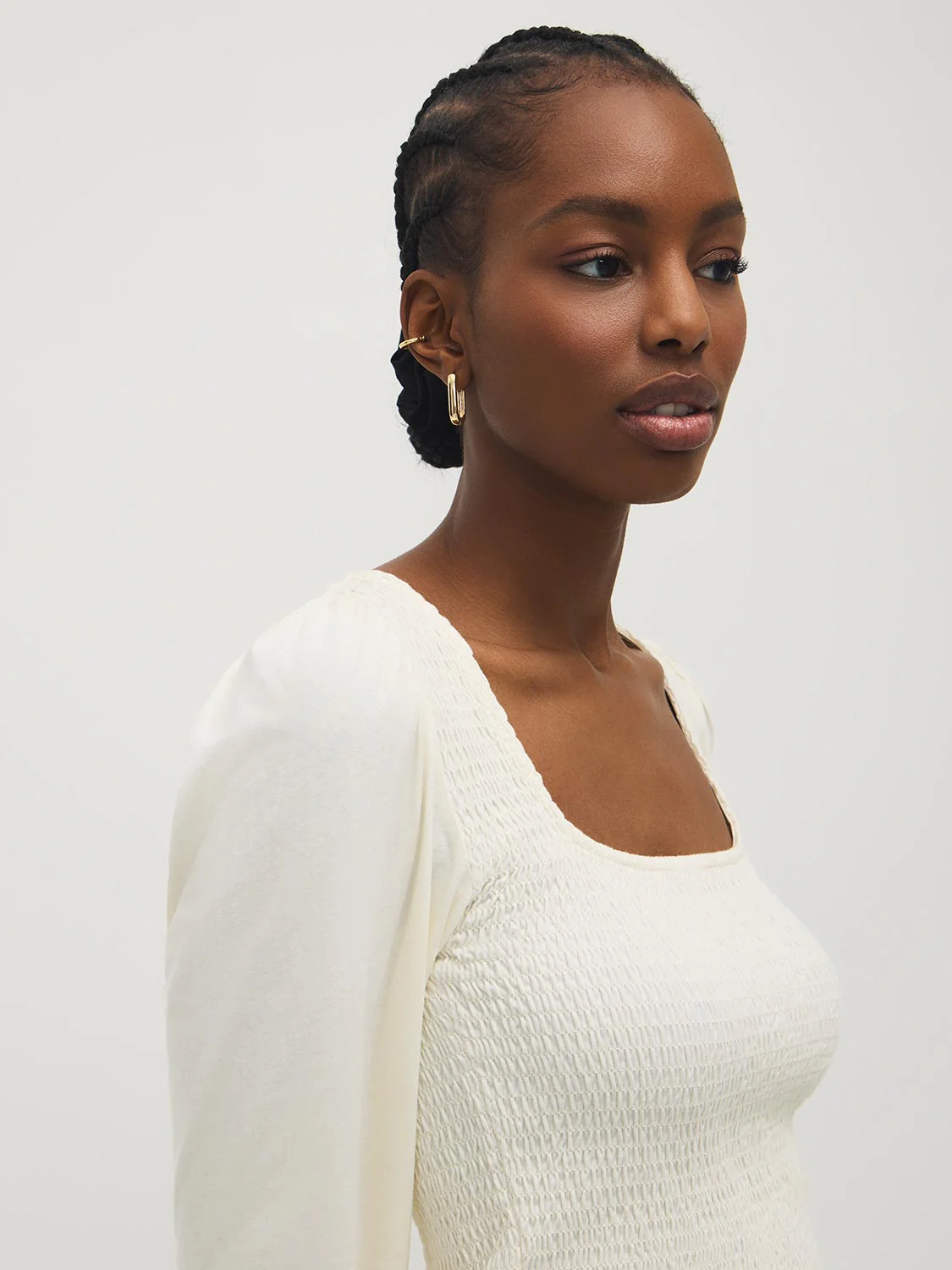 Cotton Square Neck Smocked Top - Image 7